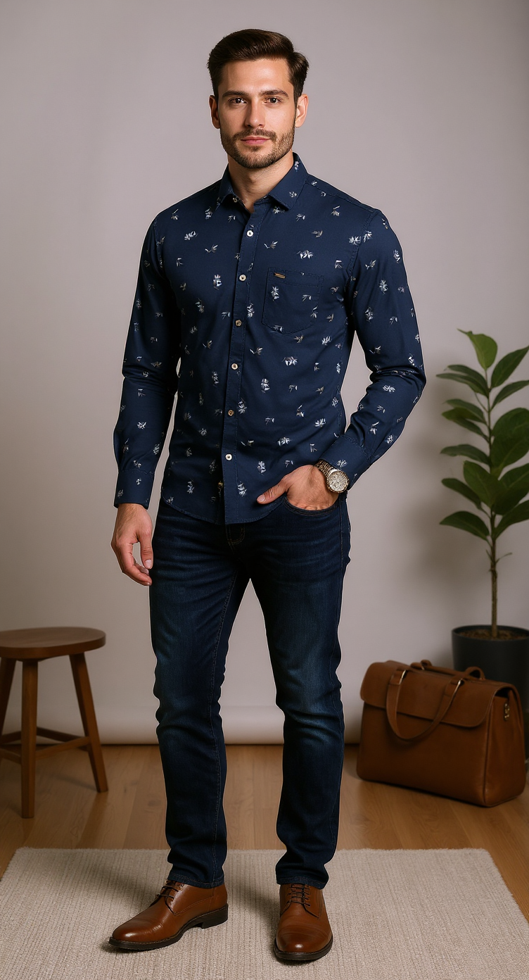 Self Printed Men's Shirt