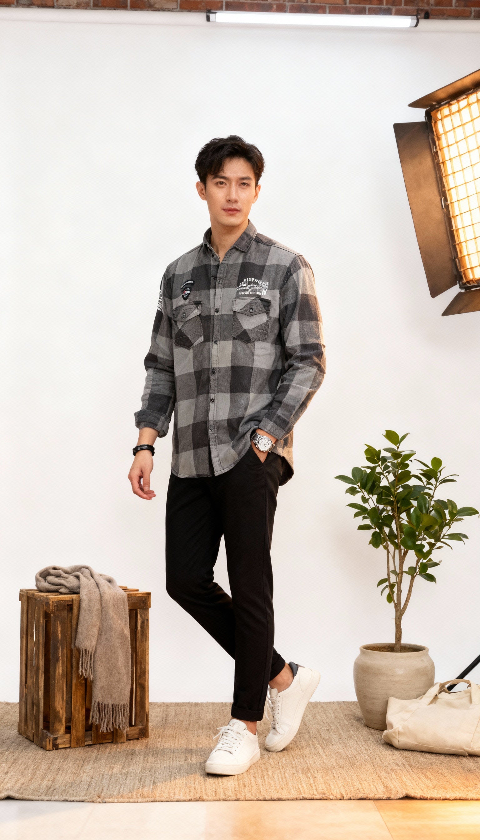 Checks Double Pocket Men's Shirt