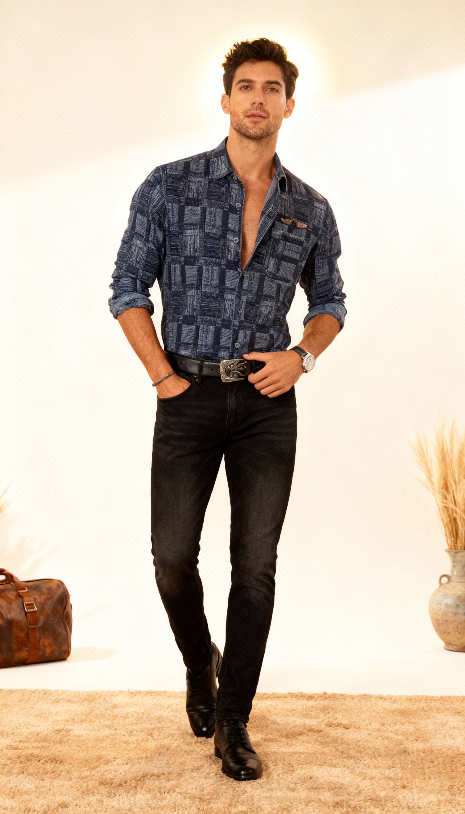 Self Printed Men's Shirt