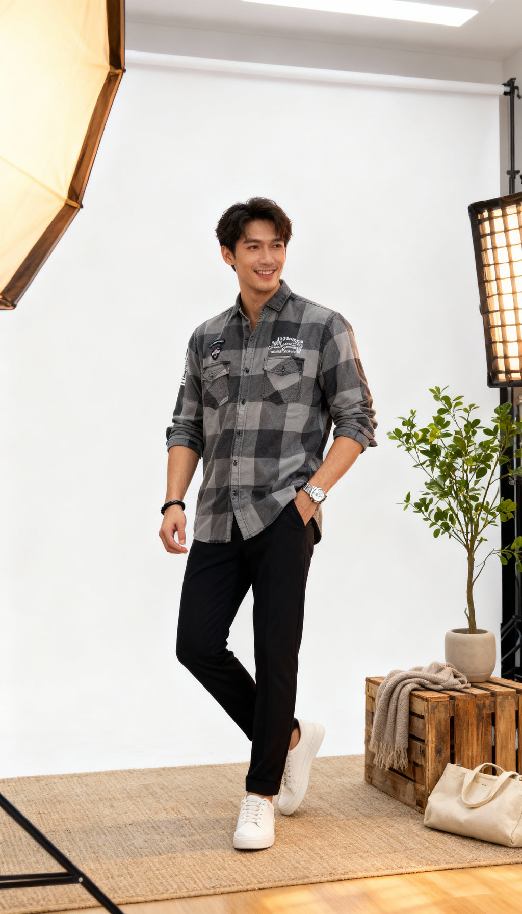 Checks Double Pocket Men's Shirt