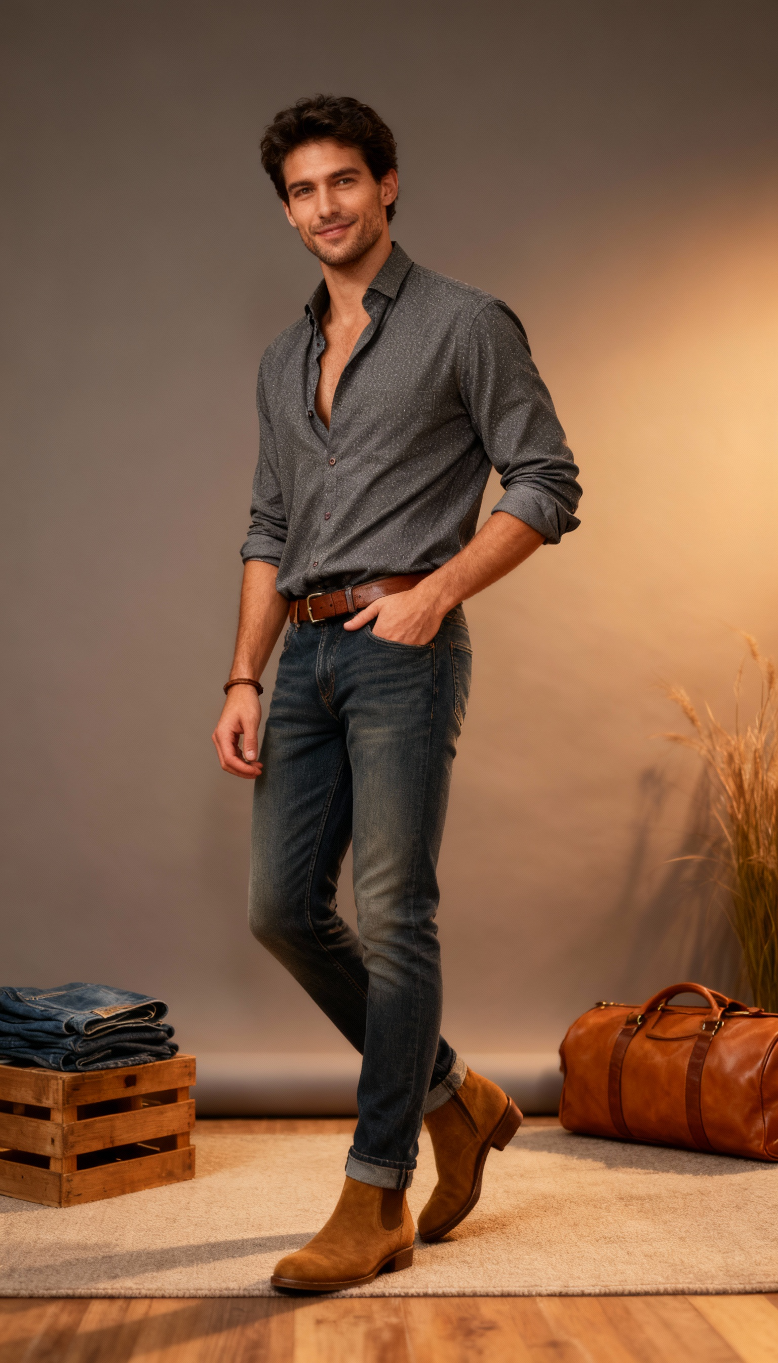 Self Printed Men's Shirt