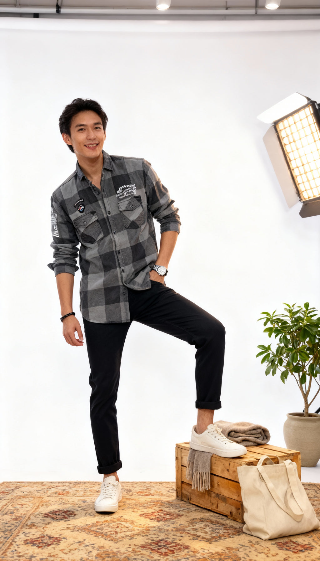 Checks Double Pocket Men's Shirt