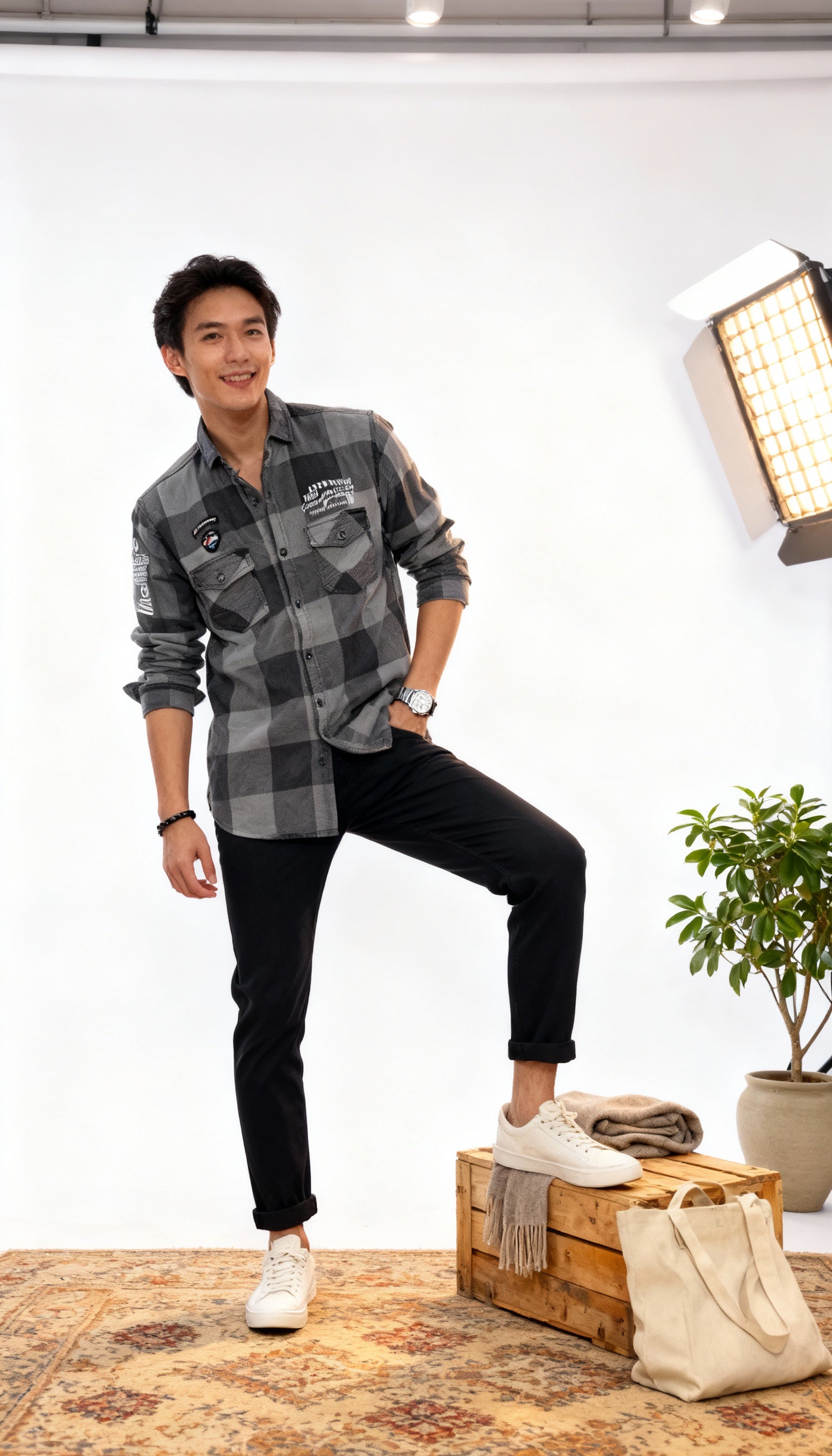 Checks Double Pocket Men's Shirt