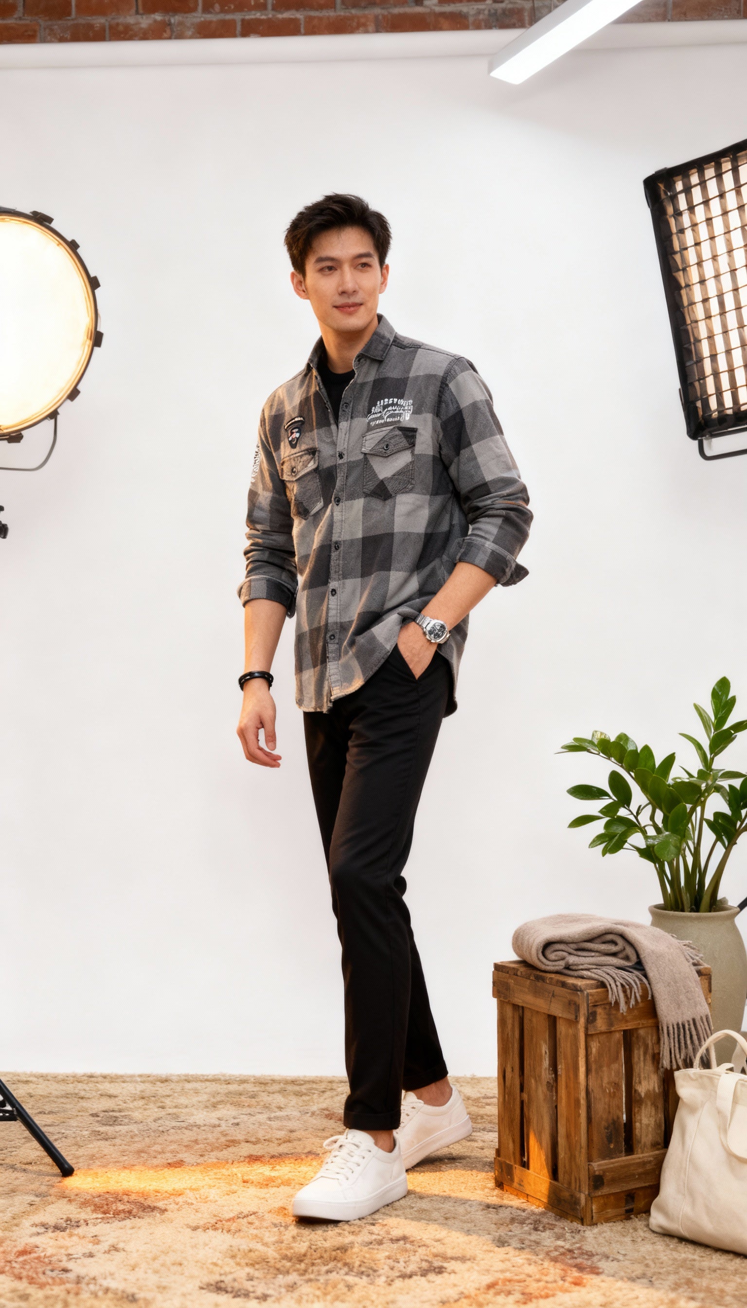 Checks Double Pocket Men's Shirt