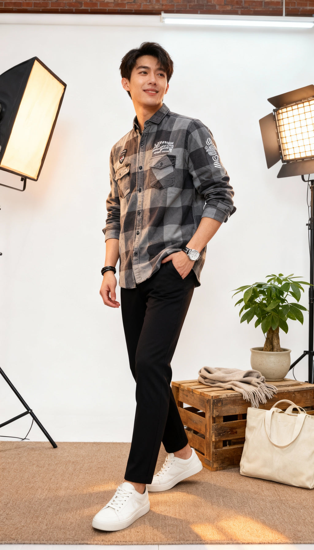 Checks Double Pocket Men's Shirt