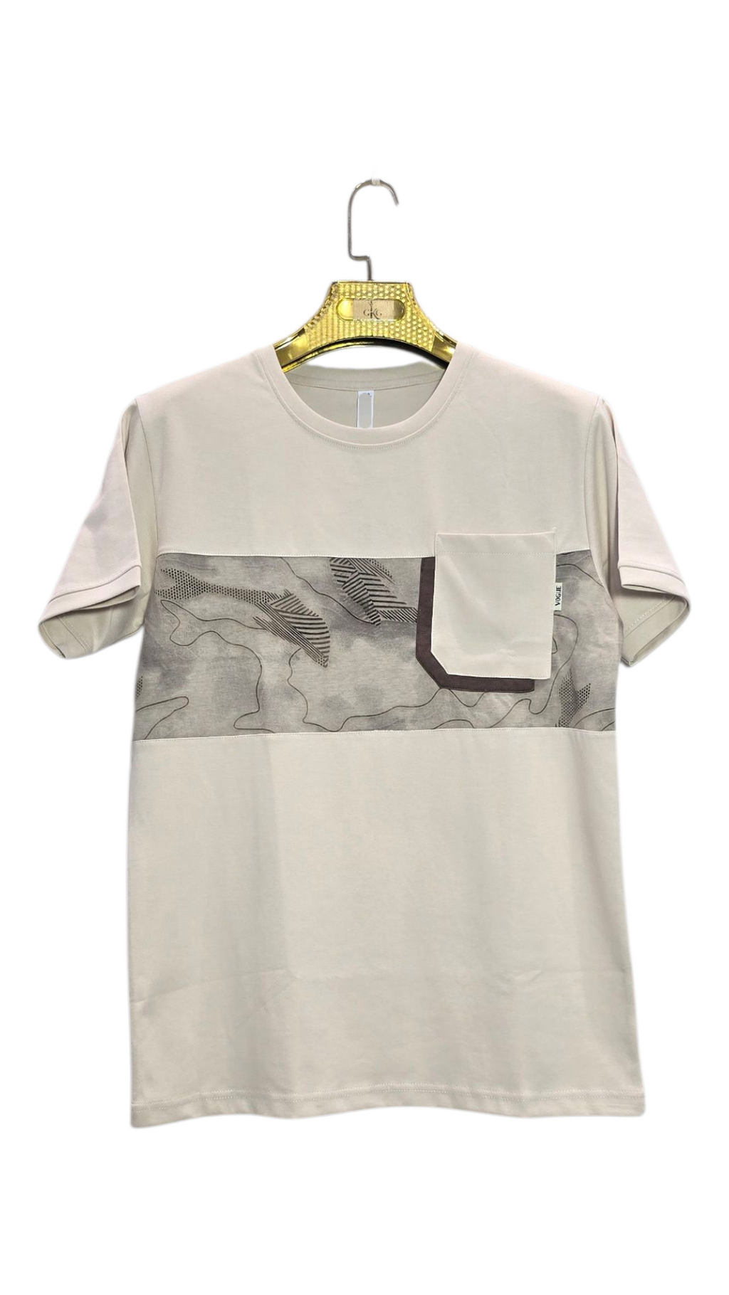 Self Printed Men's T-Shirt With Designed Pocket