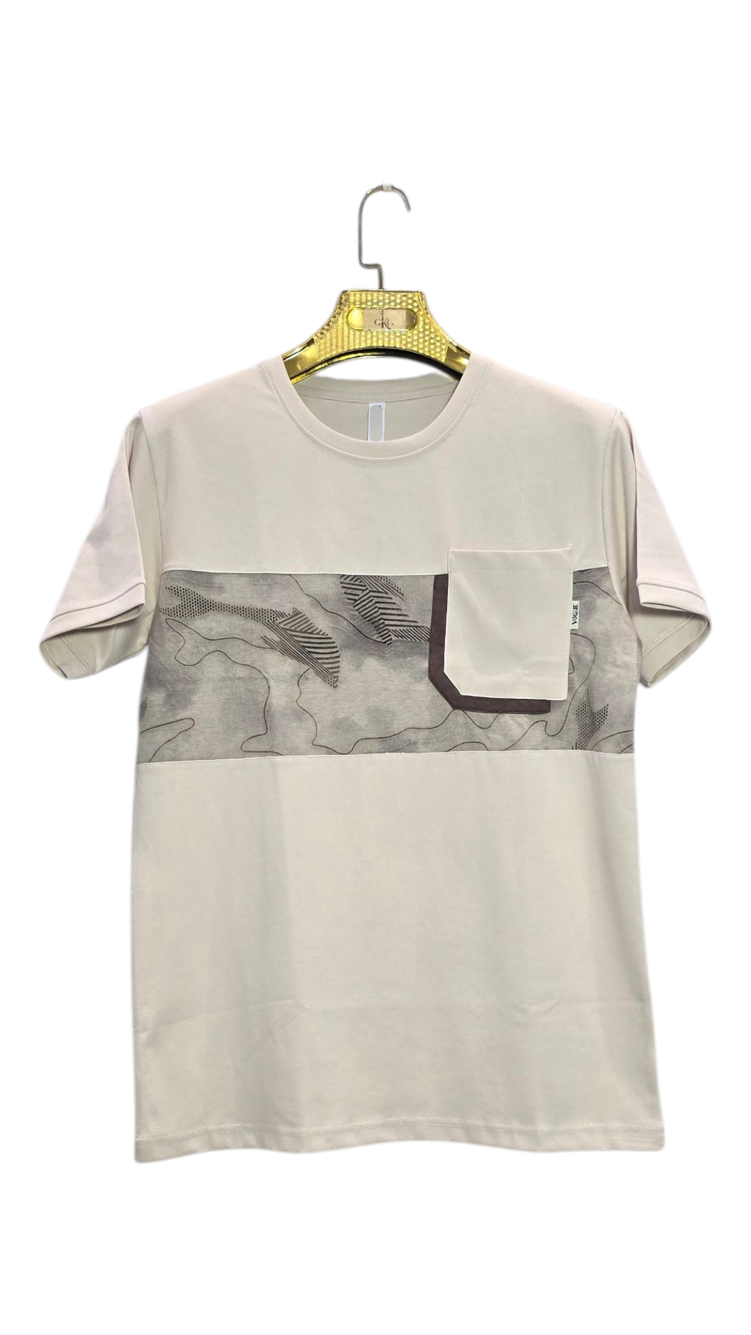 Self Printed Men's T-Shirt With Designed Pocket
