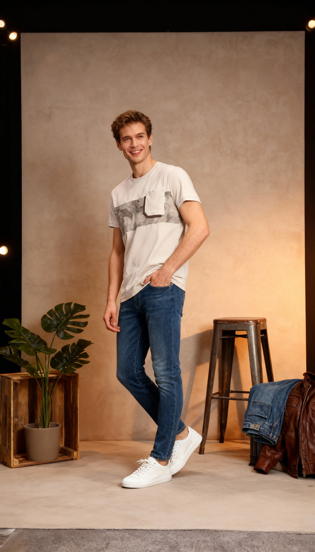 Self Printed Men's T-Shirt With Designed Pocket