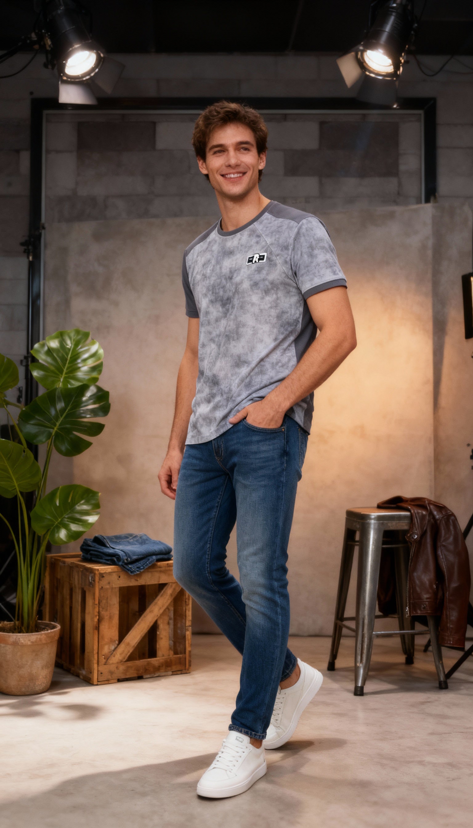 Self Printed Designer Men's T-Shirt