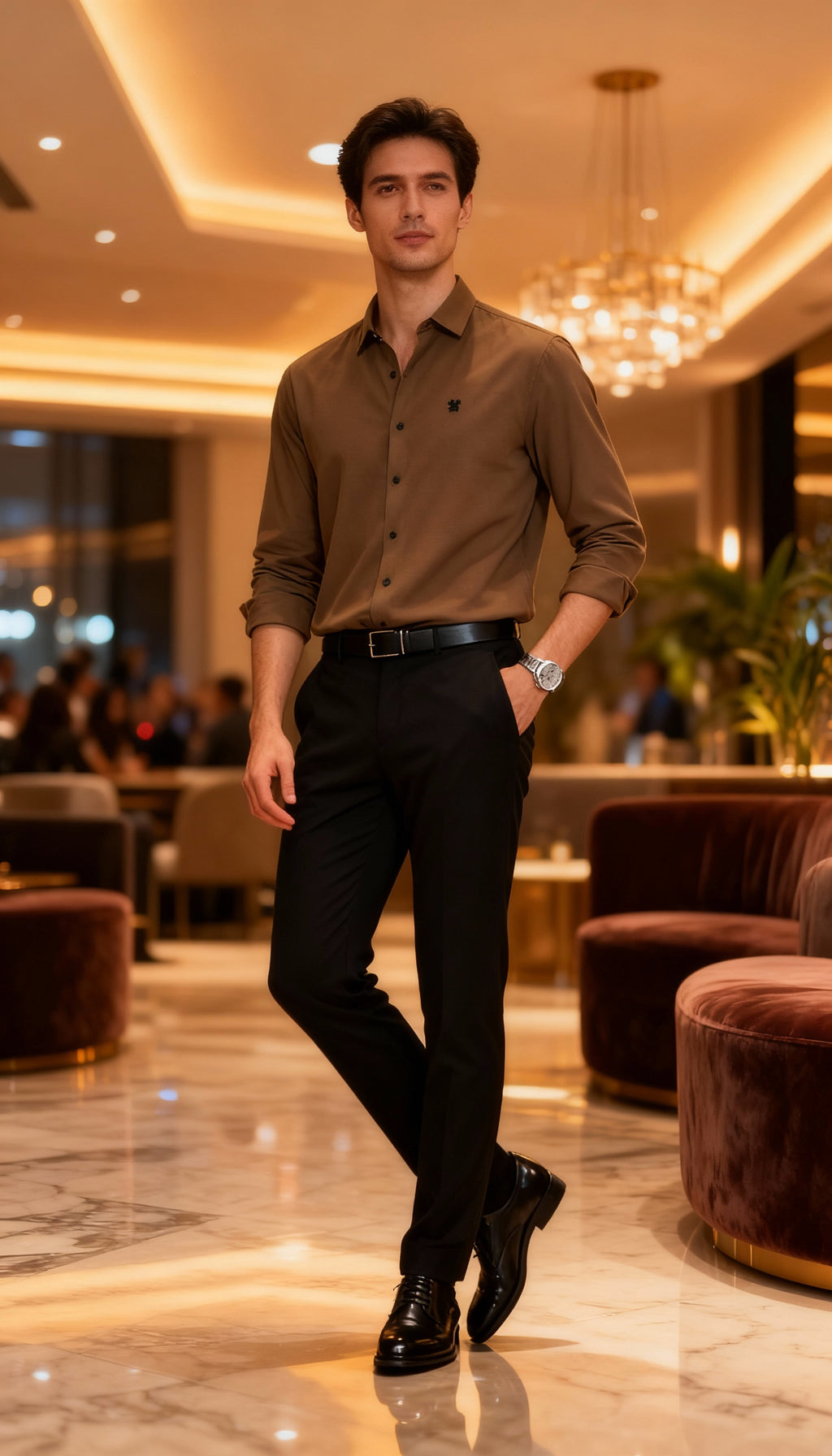 Solid Plain Premium Club Wear Men's Shirt