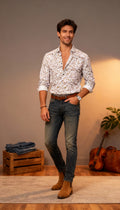 Self Design Printed Men's Shirt