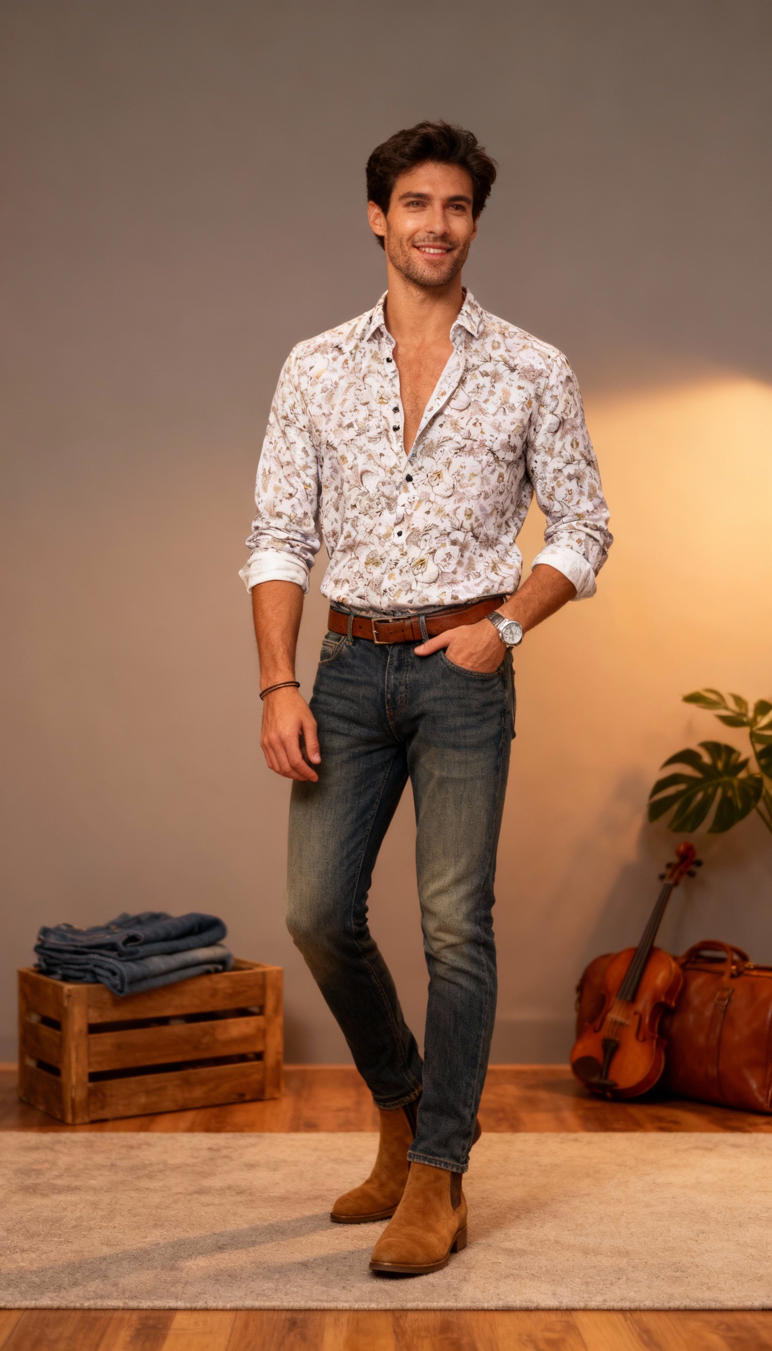 Self Design Printed Men's Shirt