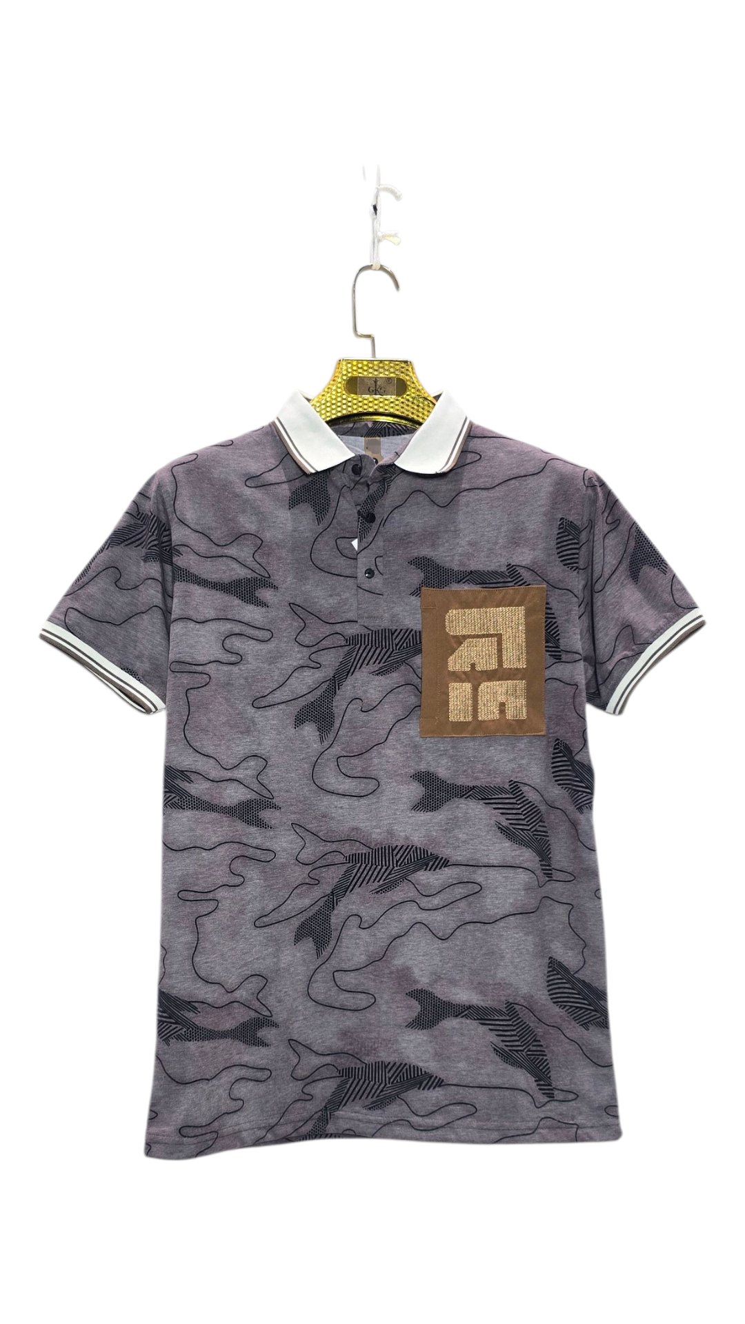 Self Printed Polo Men's T-Shirt With Designed Pocket