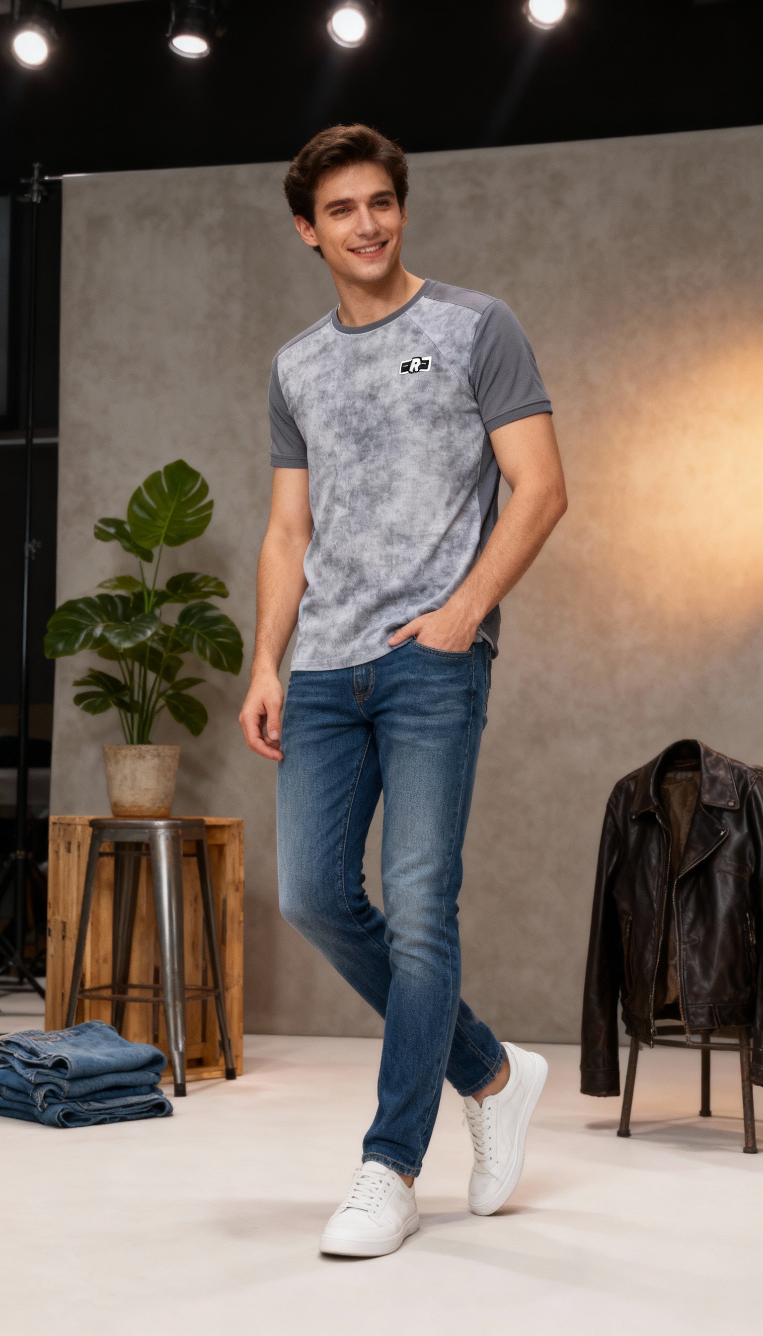 Self Printed Designer Men's T-Shirt