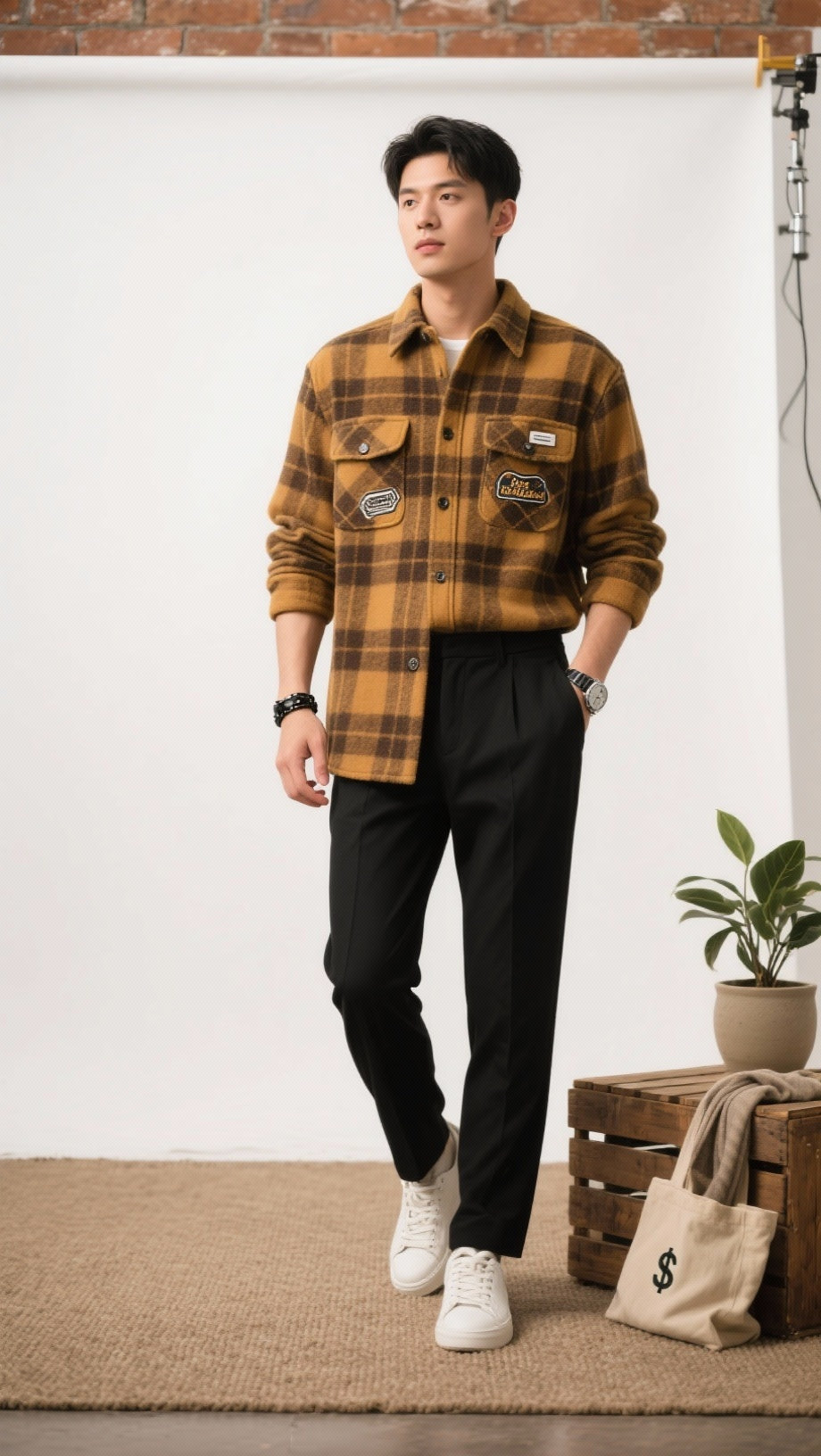 Checks Double Pocket Men's Shirt