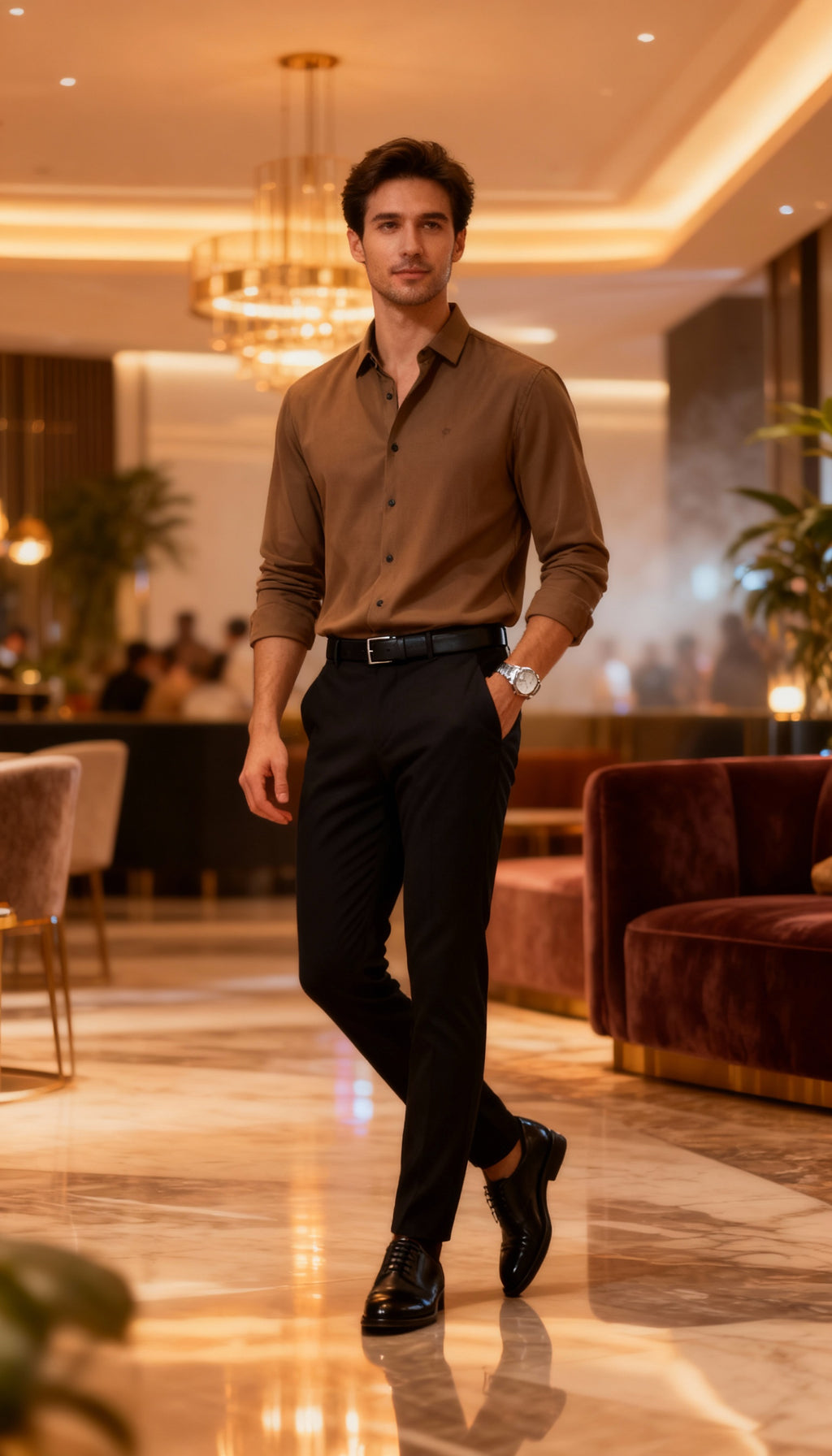 Solid Plain Premium Club Wear Men's Shirt
