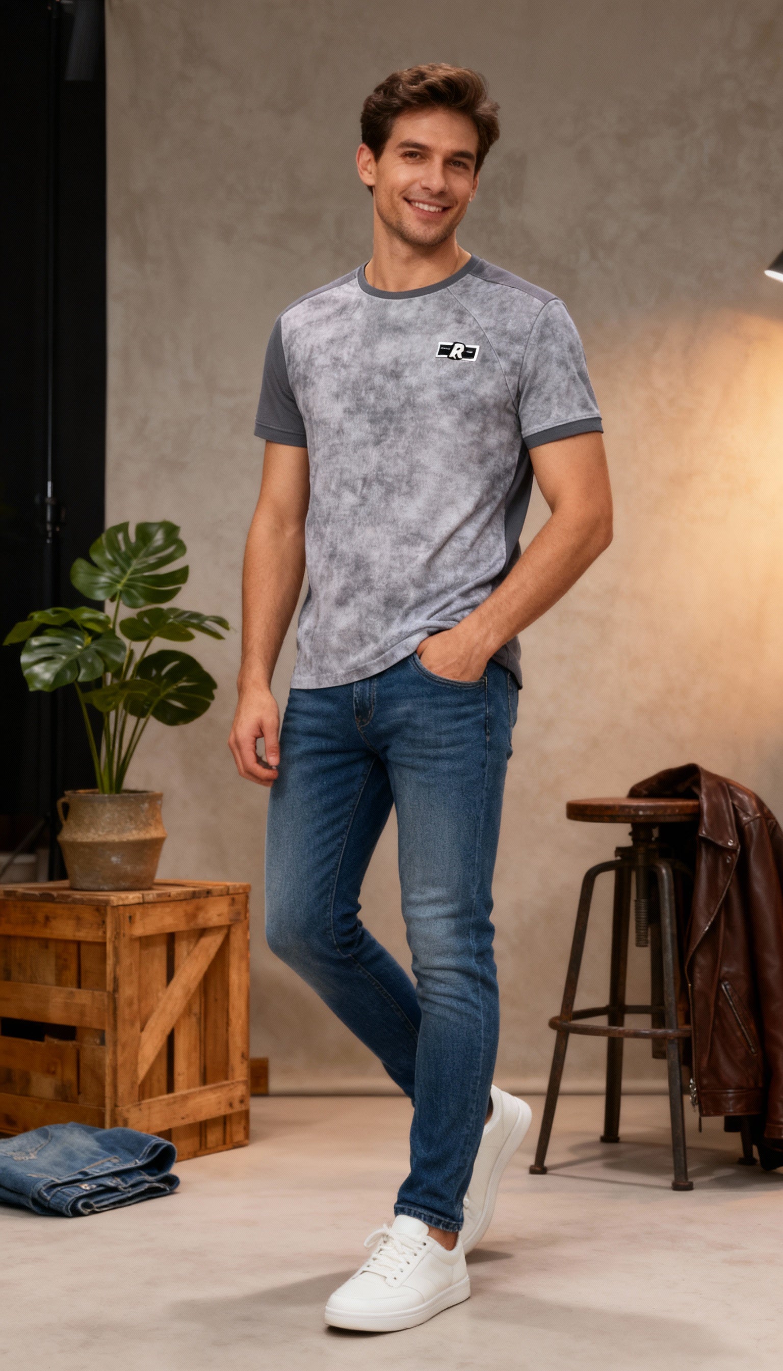 Self Printed Designer Men's T-Shirt