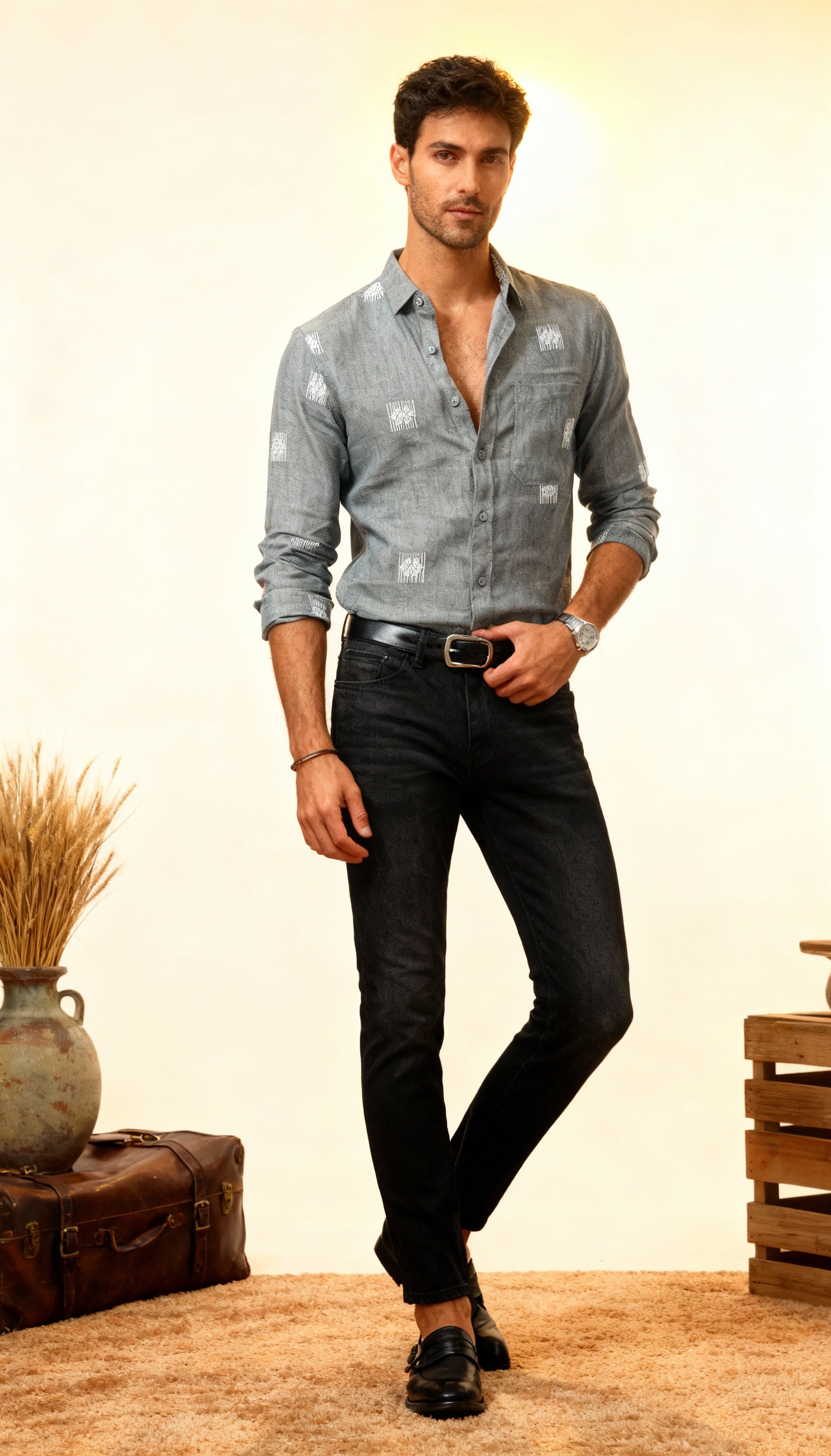 Self Printed Men's Shirt