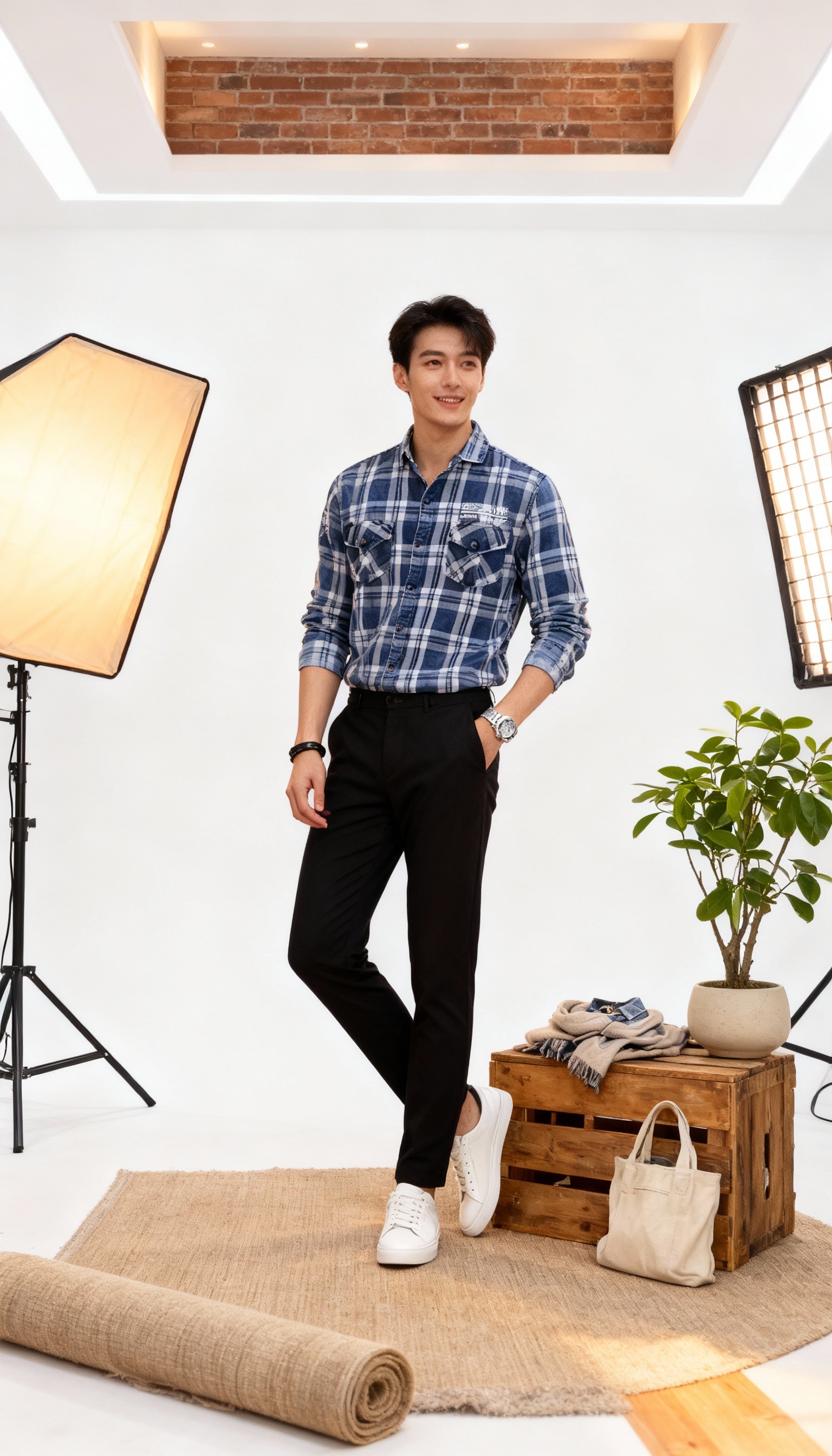 Checks Double Pocket Men's Shirt