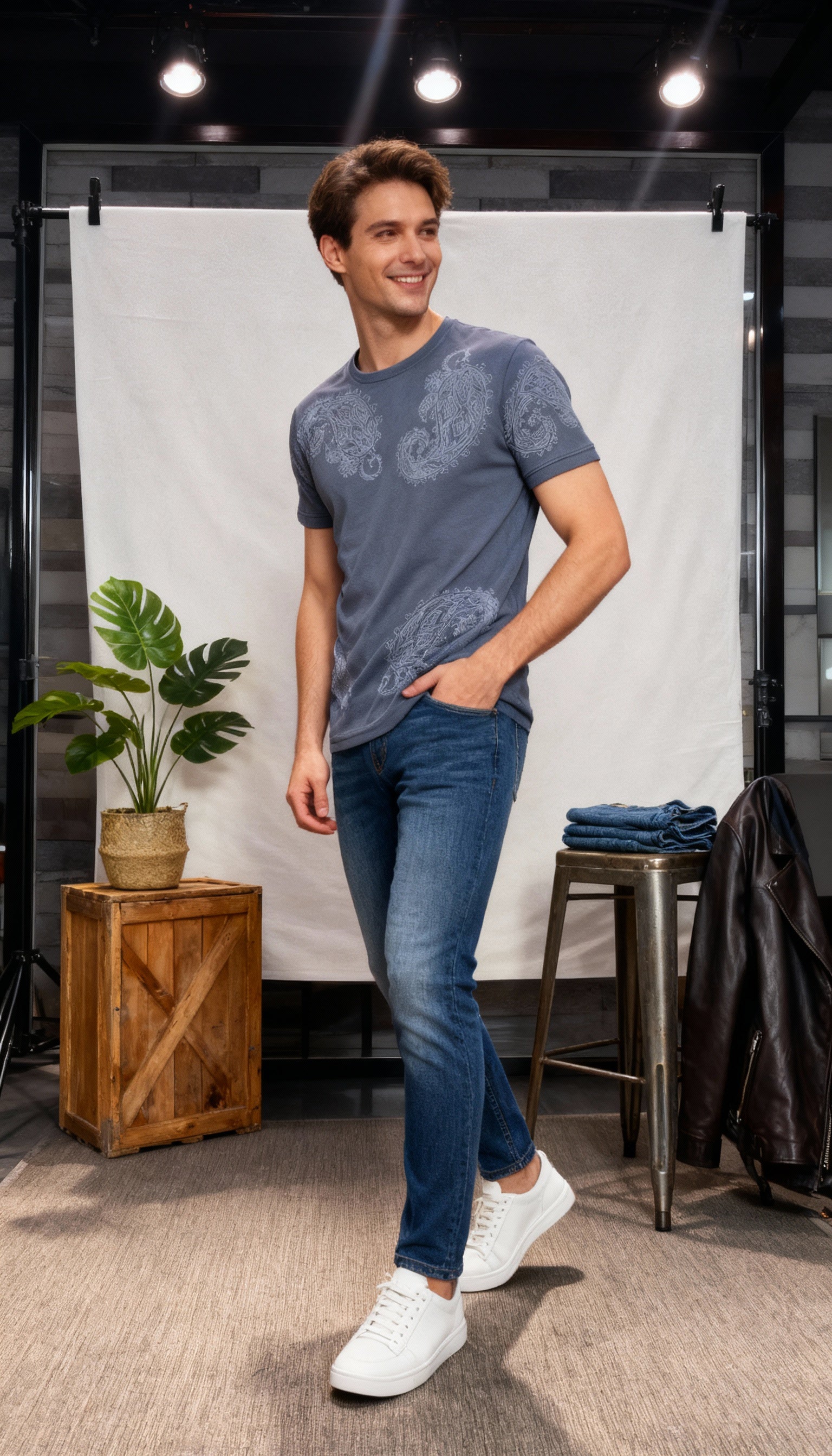 Self Printed Designer Men's T-Shirt