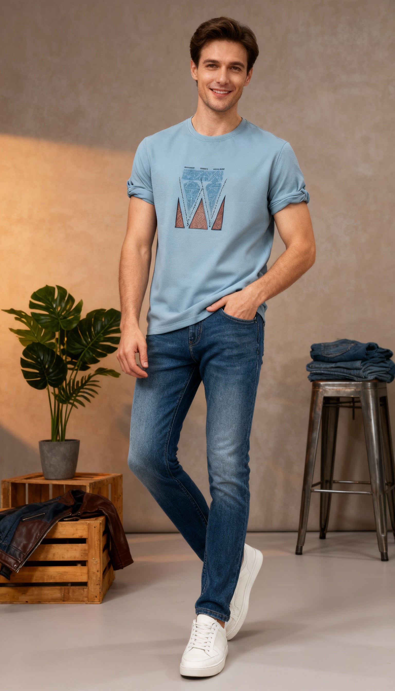 Self Printed Men's T-Shirt