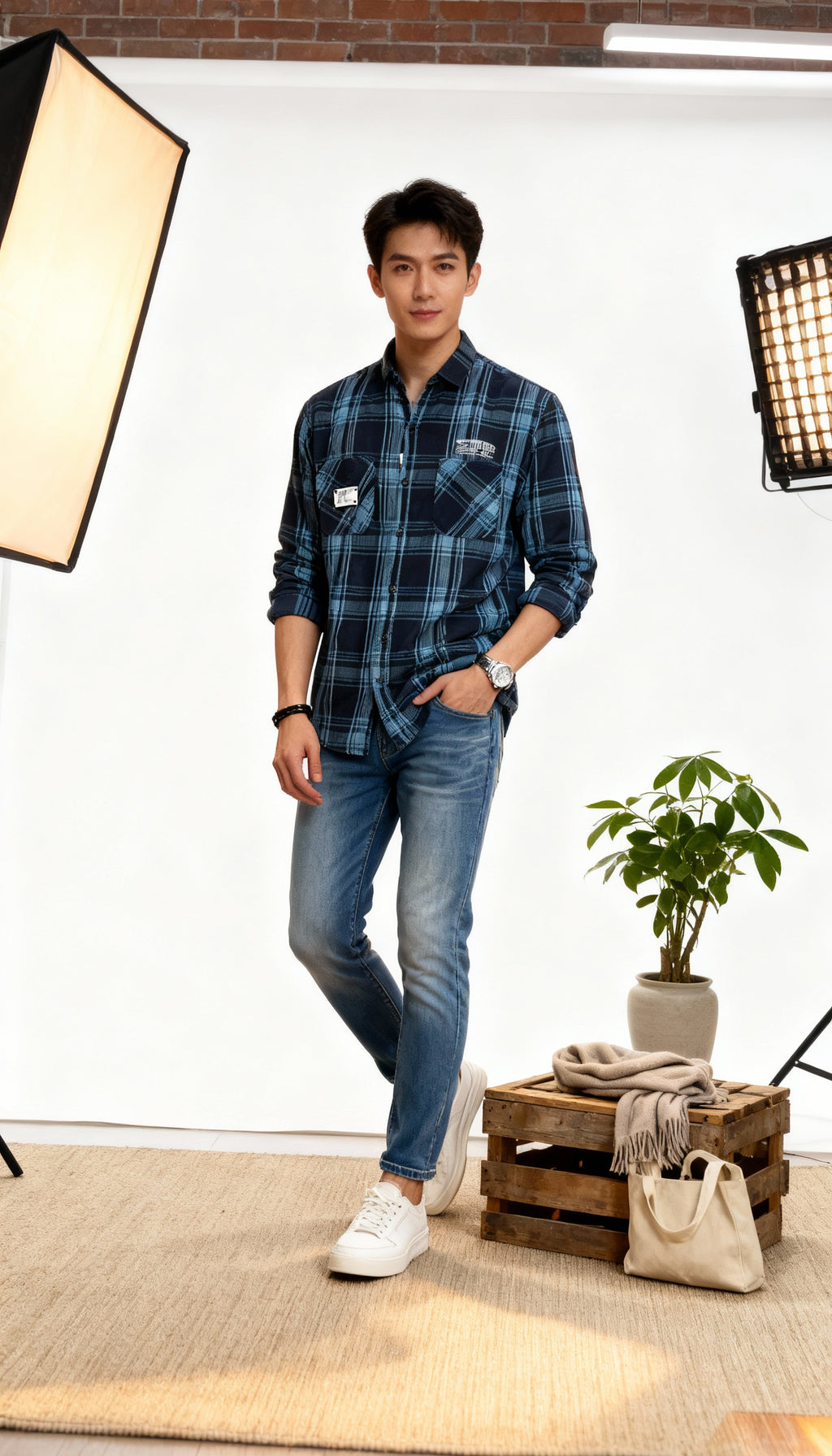 Checks Double Pocket Men's Shirt