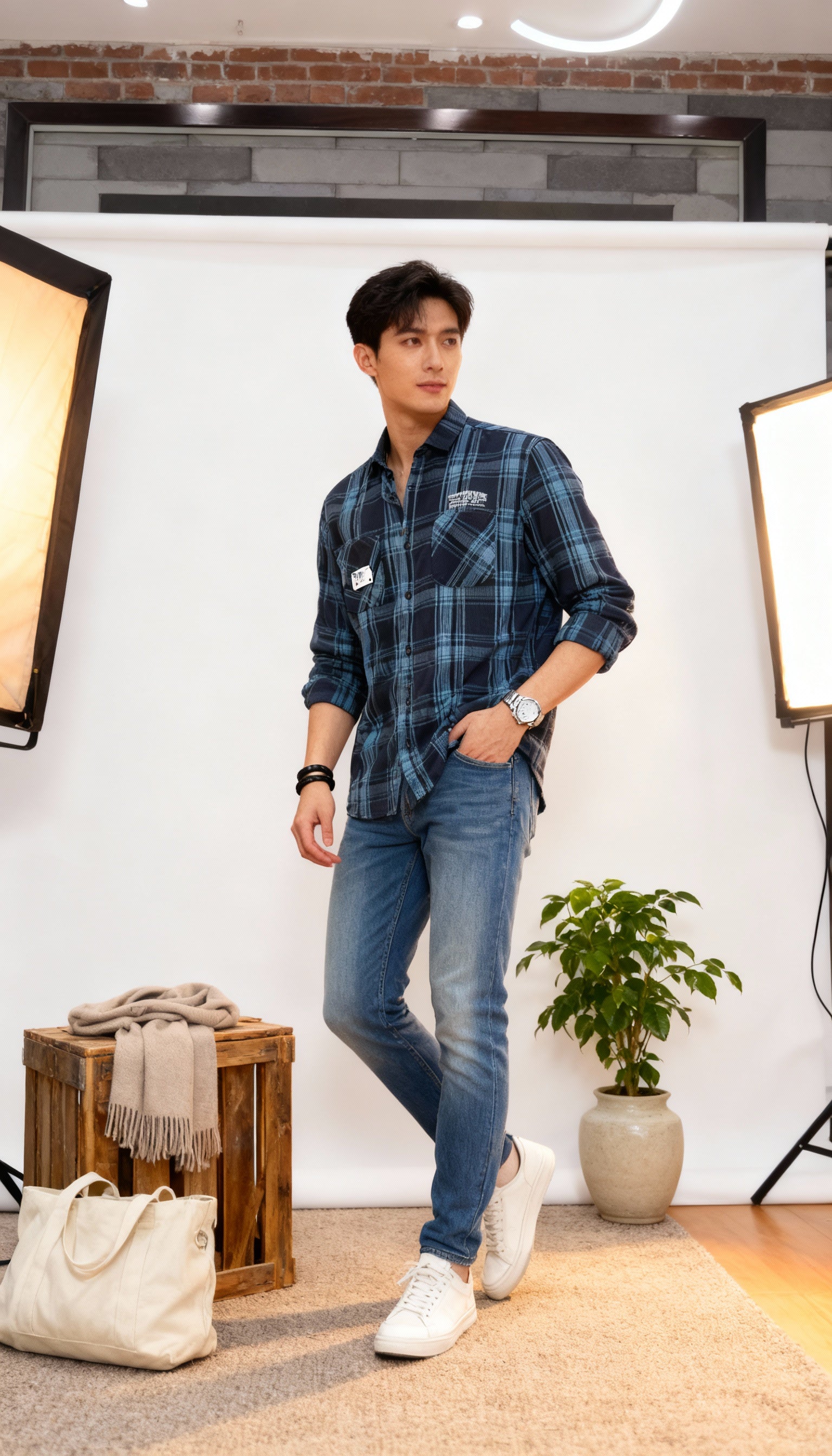 Checks Double Pocket Men's Shirt