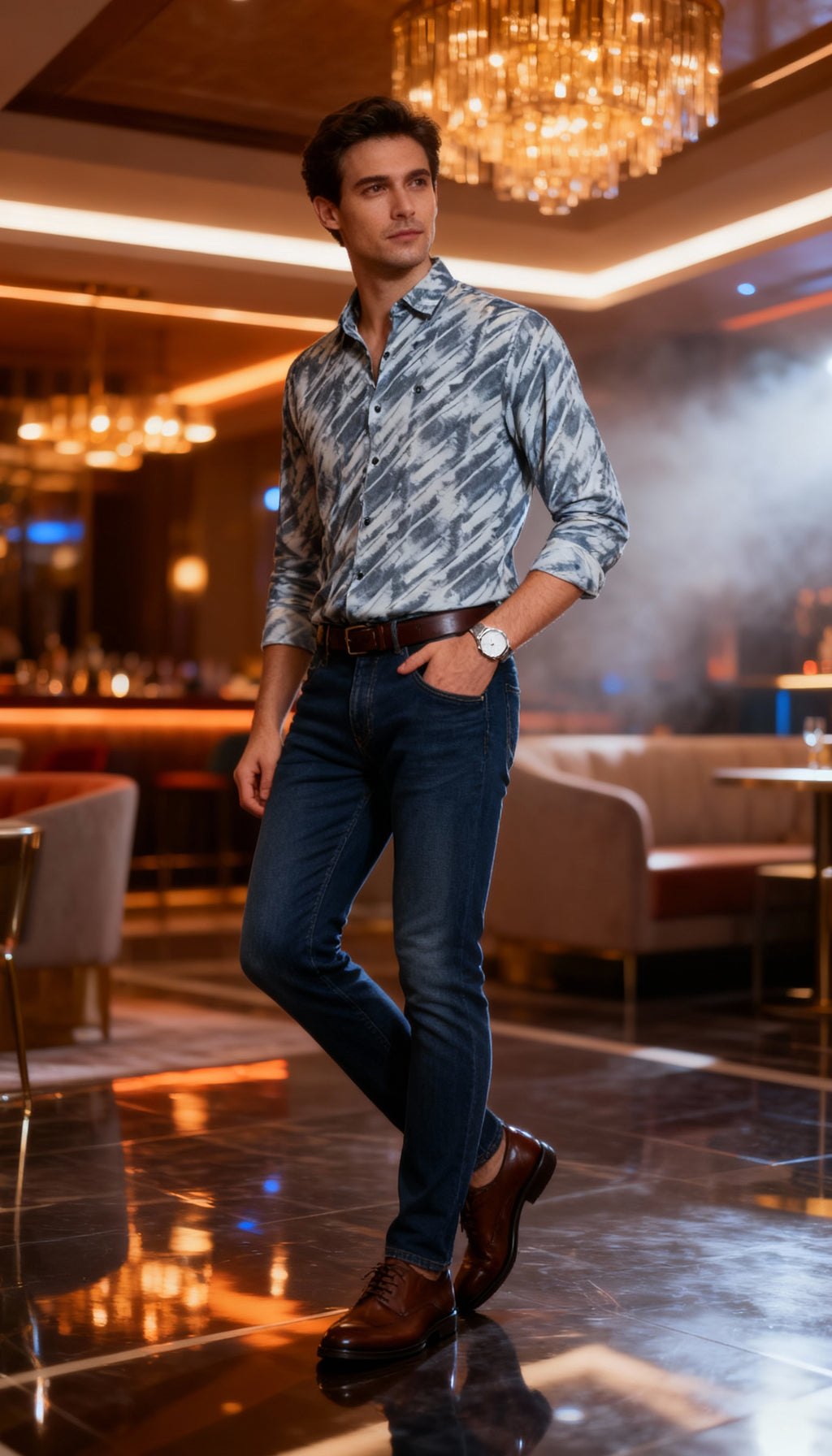 Korean Style Designer Party Wear Men's Shirt