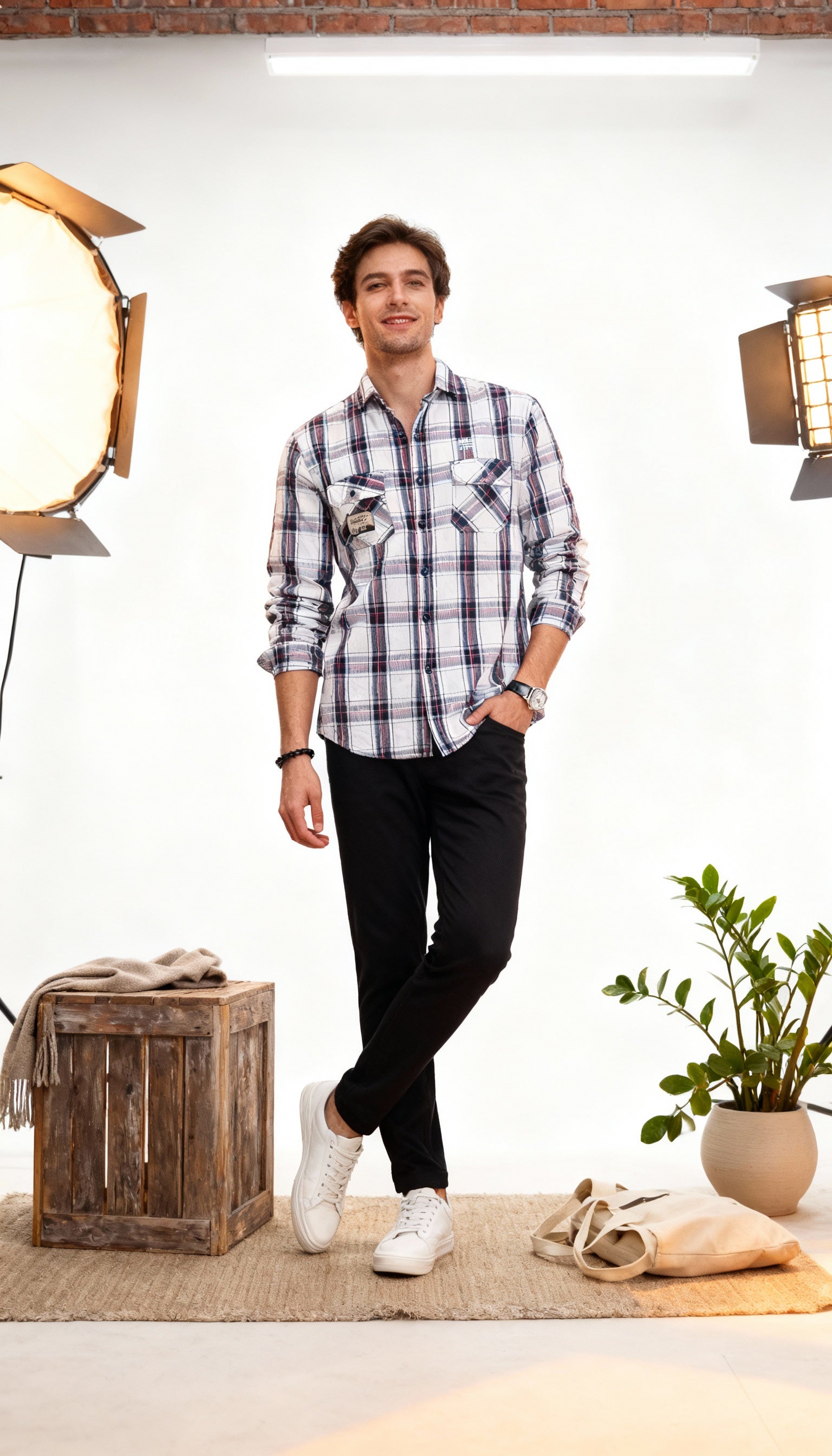 Checks Double Pocket Men's Shirt