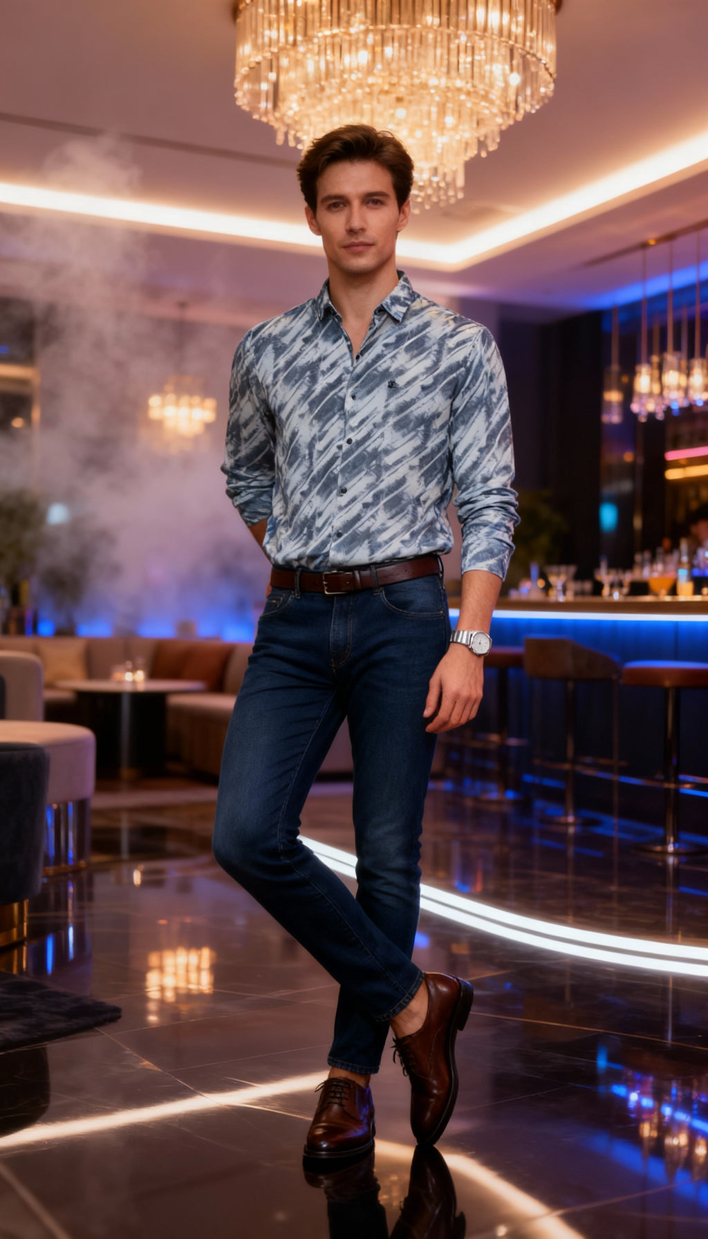 Korean Style Designer Party Wear Men's Shirt