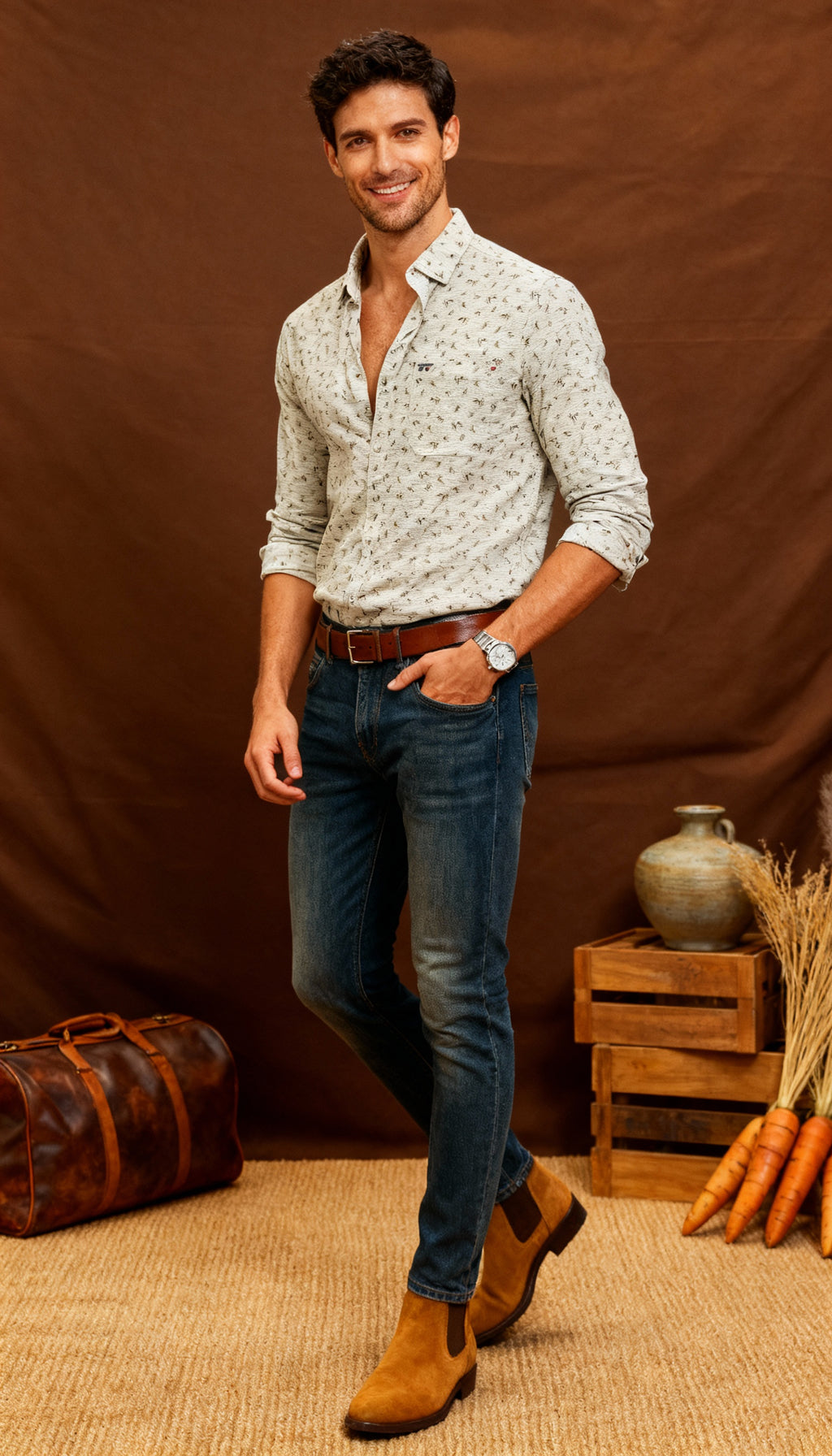 Self Printed Men's Shirt