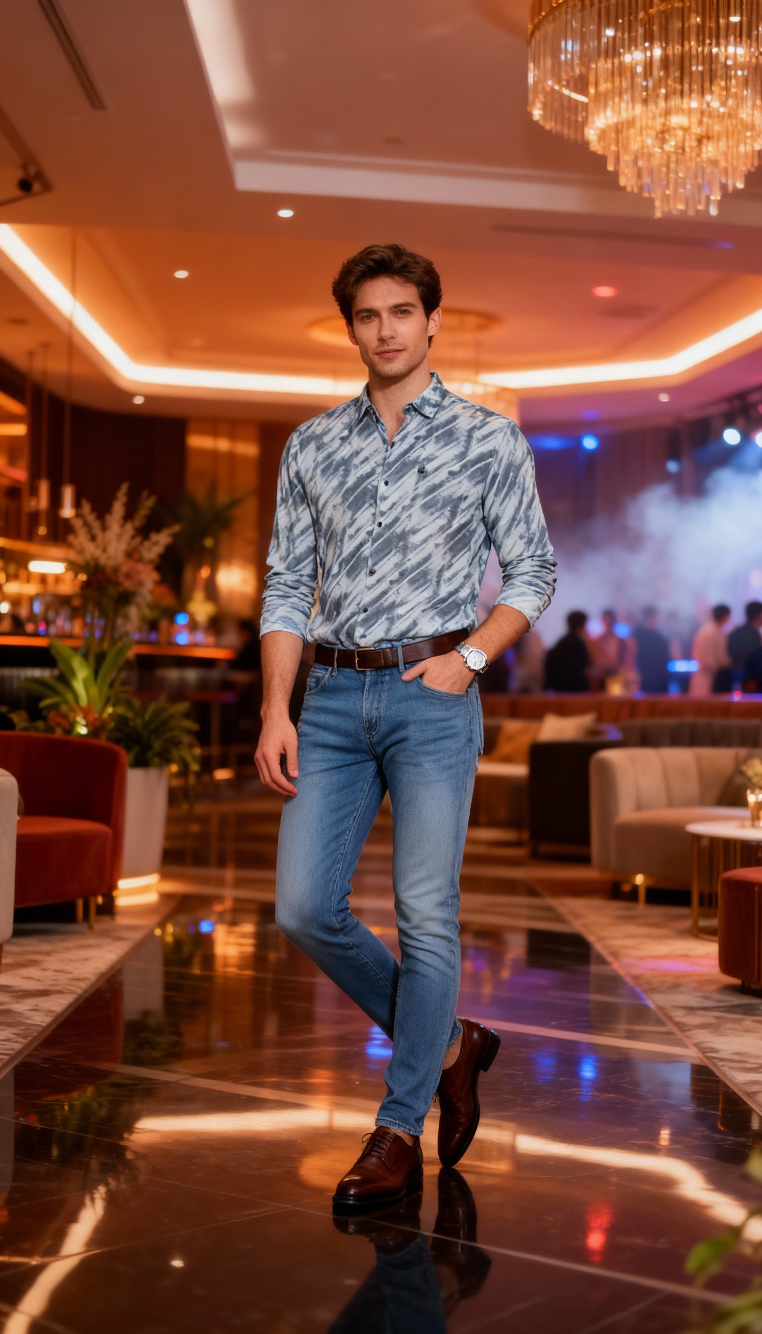 Korean Style Designer Party Wear Men's Shirt