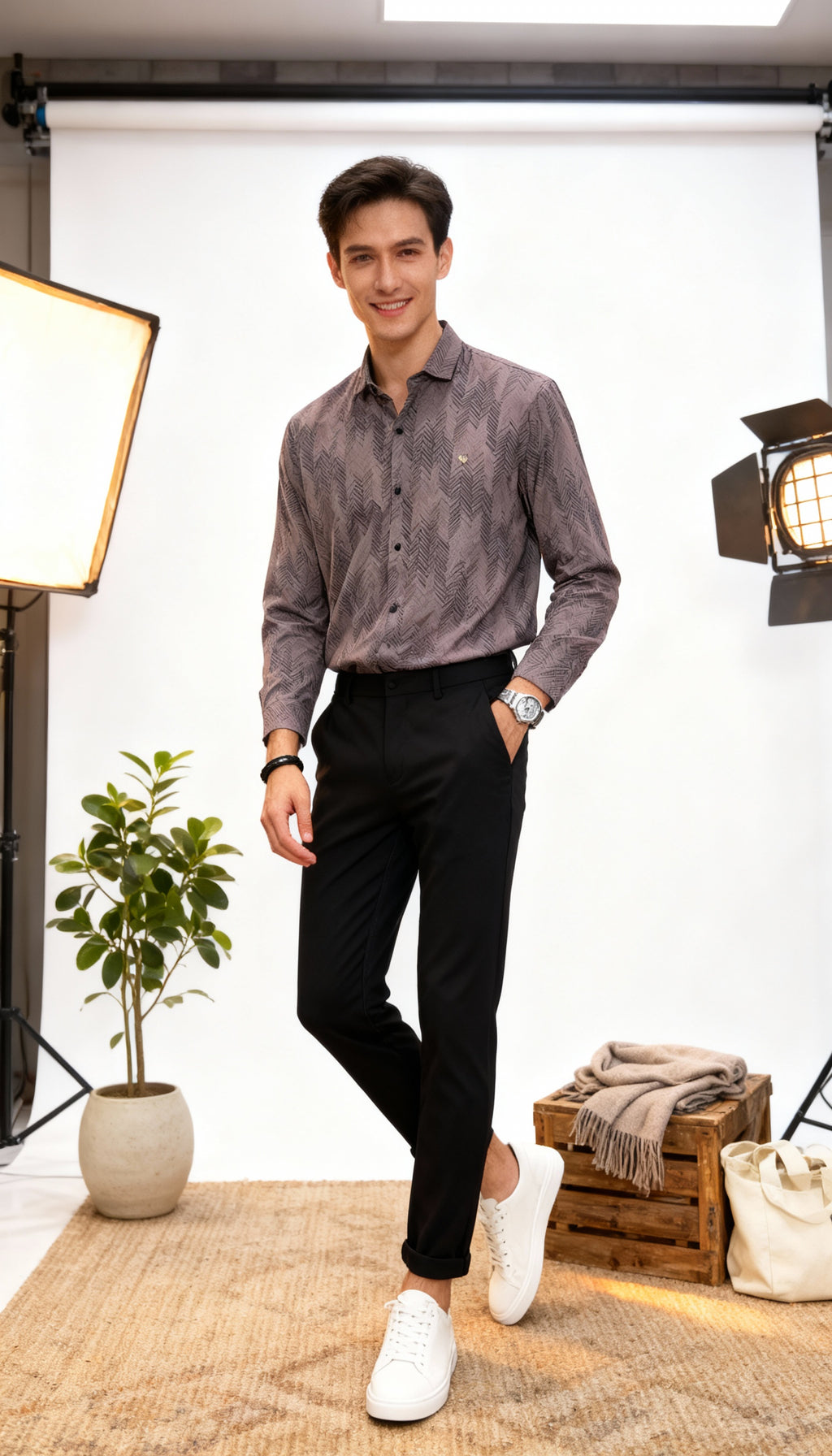 Self Printed Design Men's Shirt