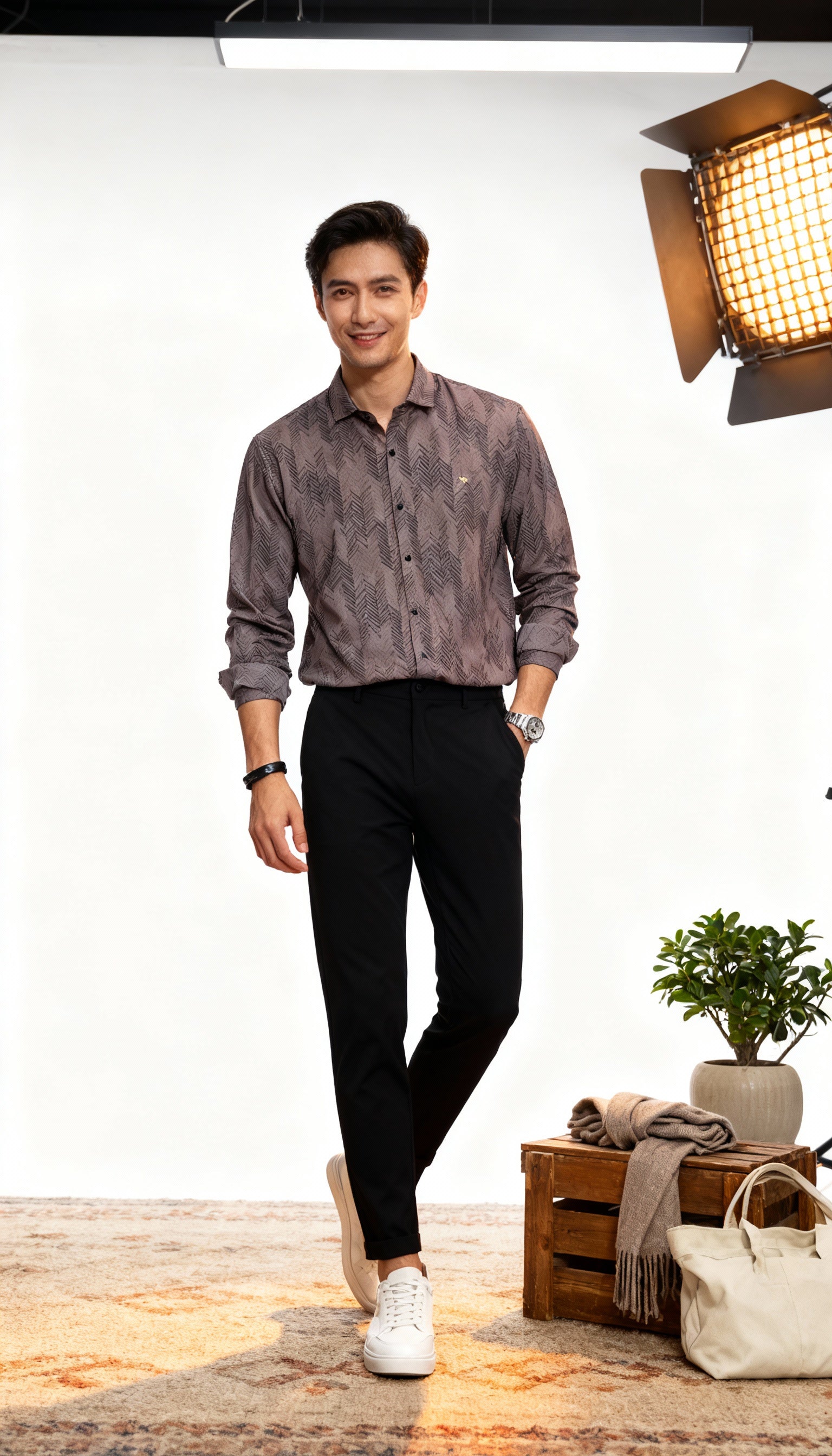 Self Printed Design Men's Shirt