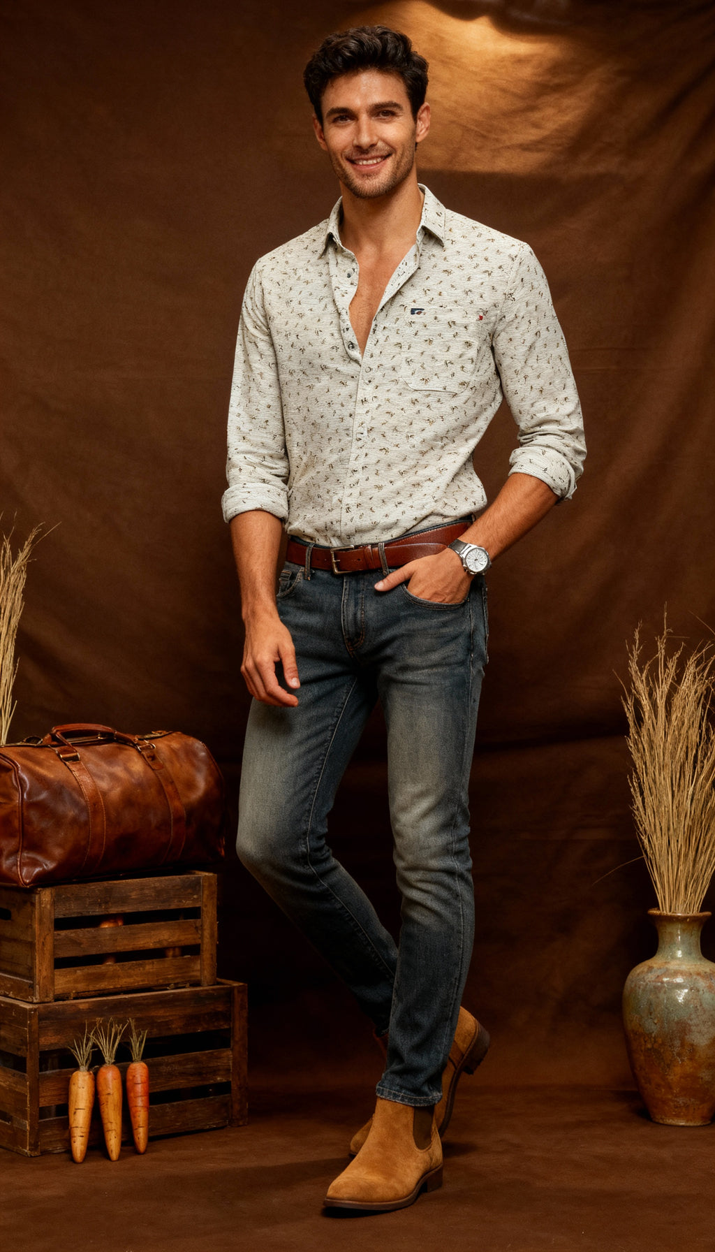 Self Printed Men's Shirt
