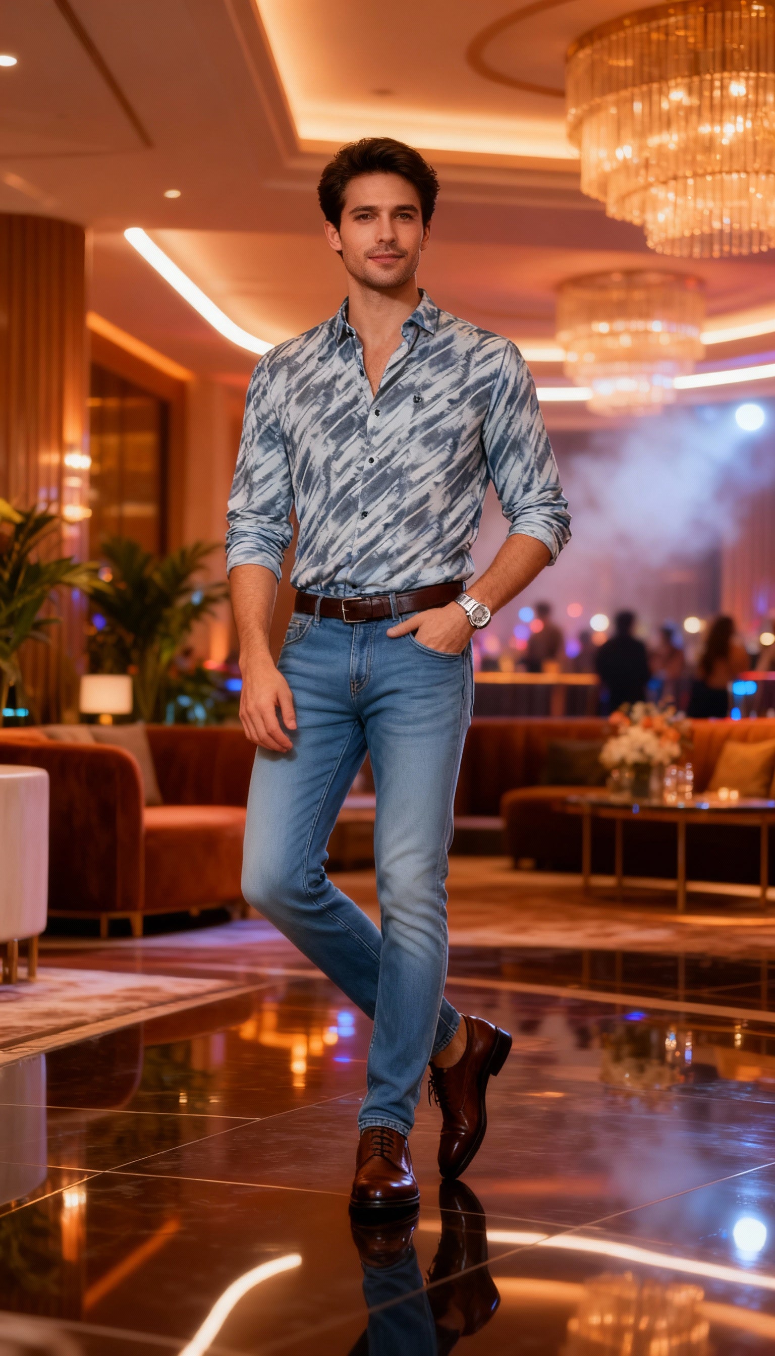 Korean Style Designer Party Wear Men's Shirt