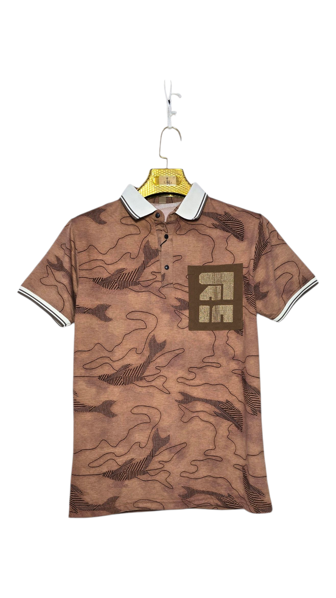Self Printed Polo Men's T-Shirt With Designed Pocket
