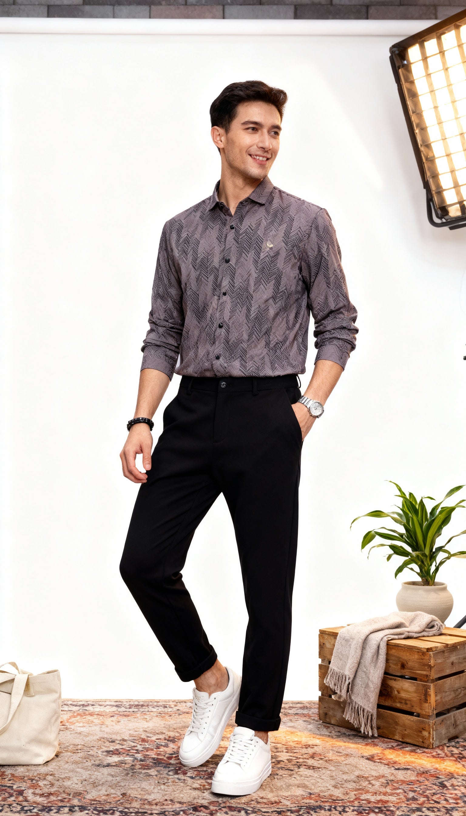 Self Printed Design Men's Shirt