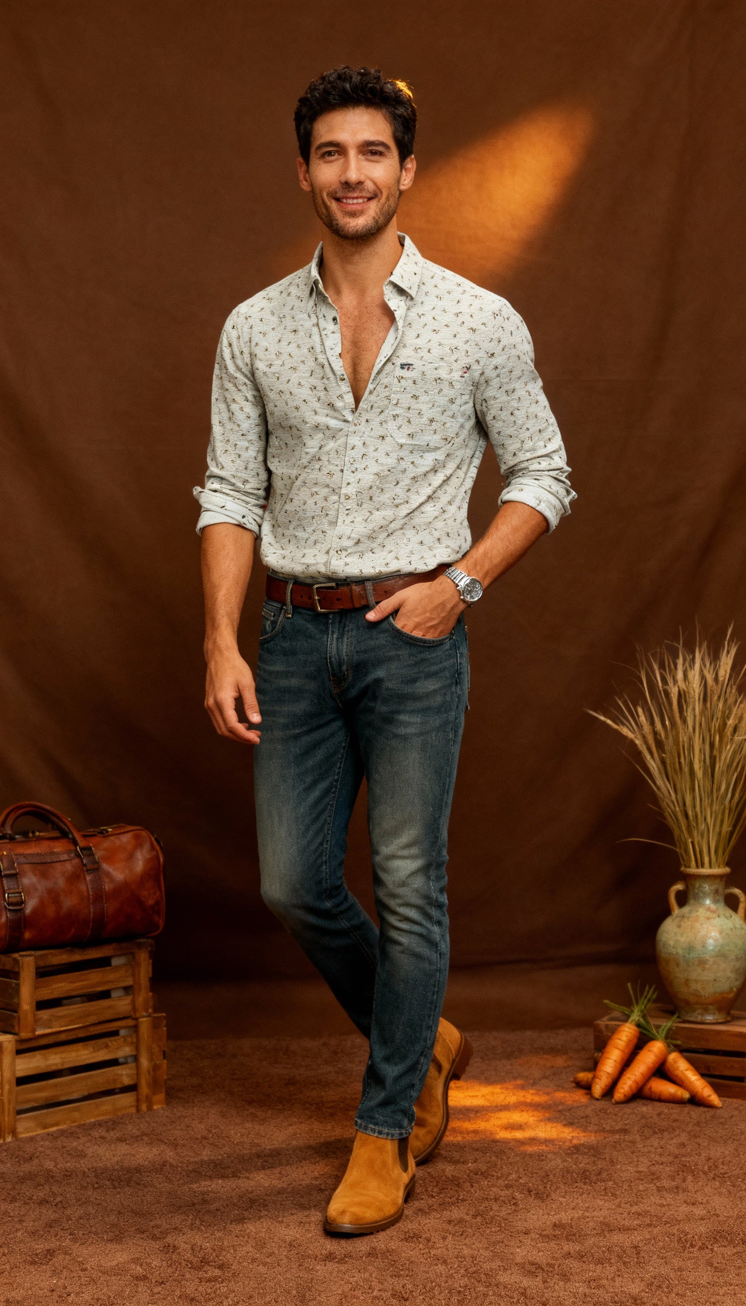 Self Printed Men's Shirt
