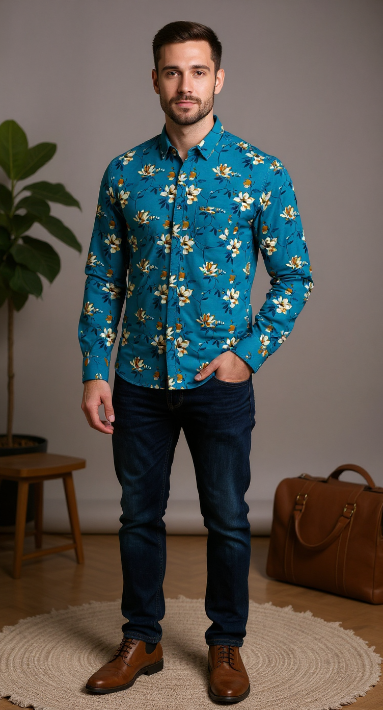 Self Printed Men's Shirt