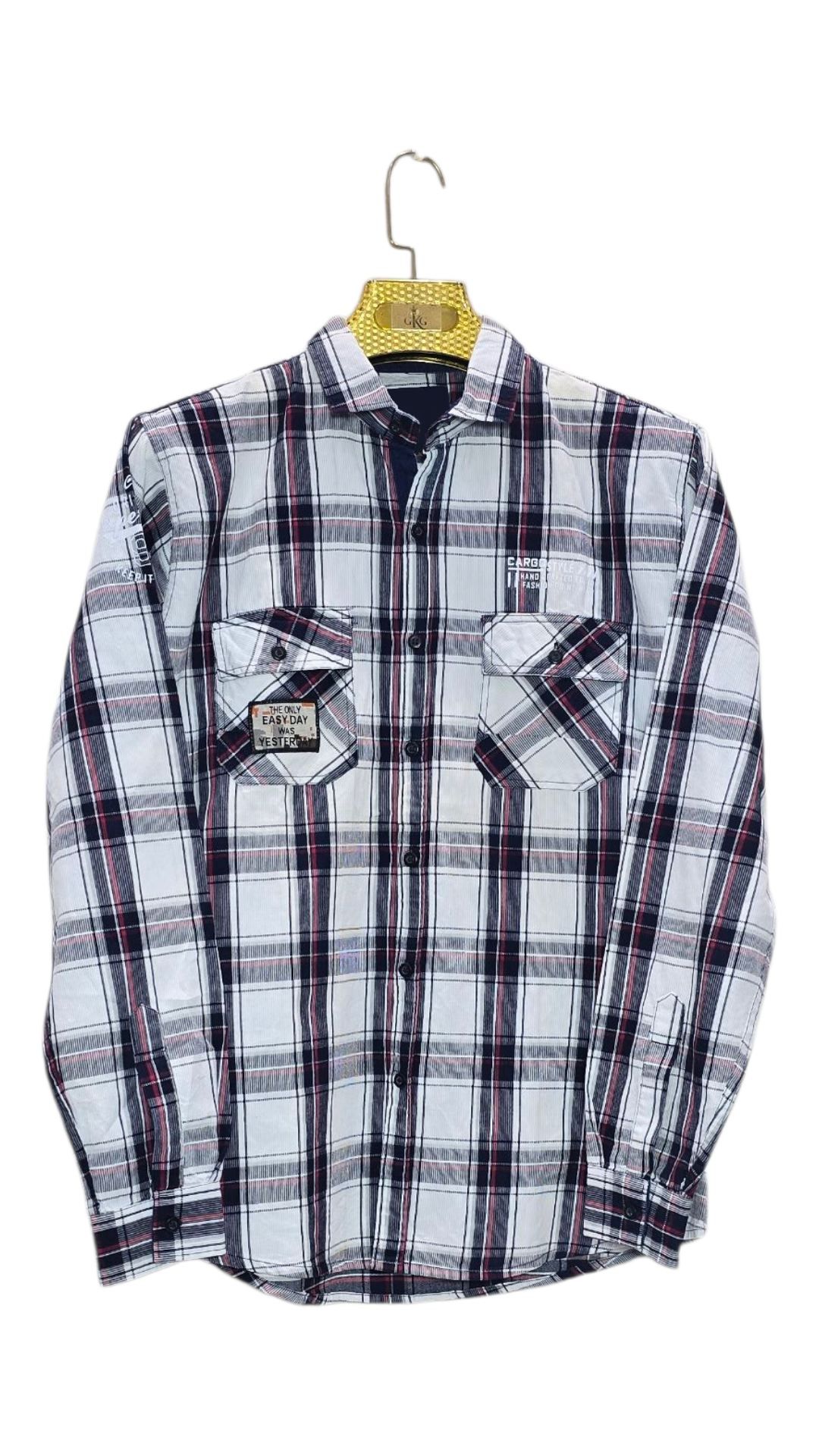 Double Pocket Checks Men's Shirt