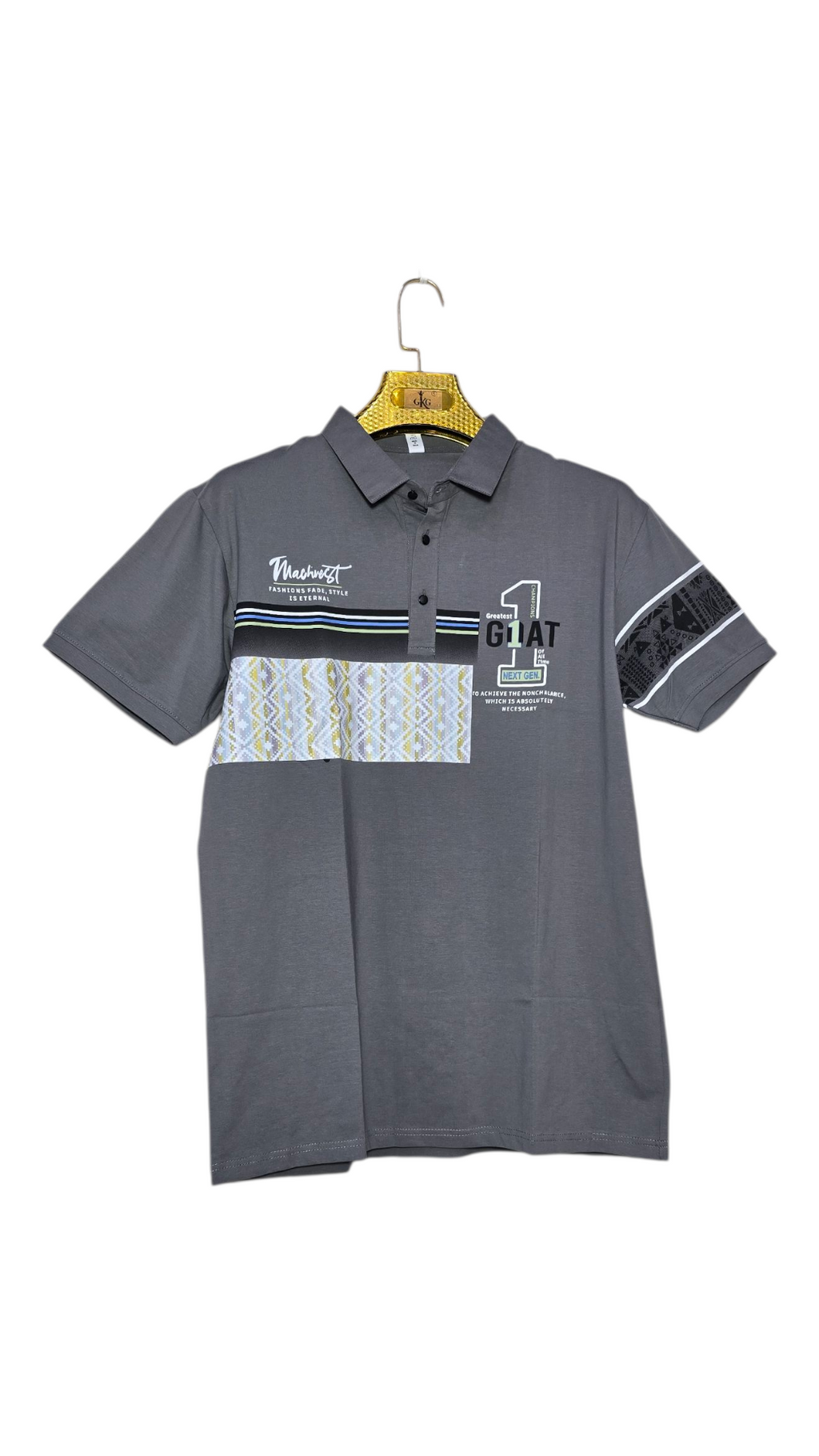 Self Printed Polo Men's T-Shirt