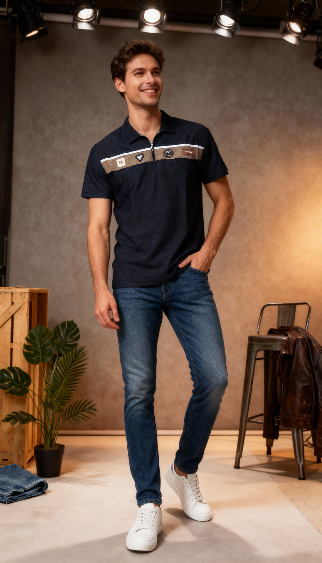 Self Printed Polo Men's T-Shirt