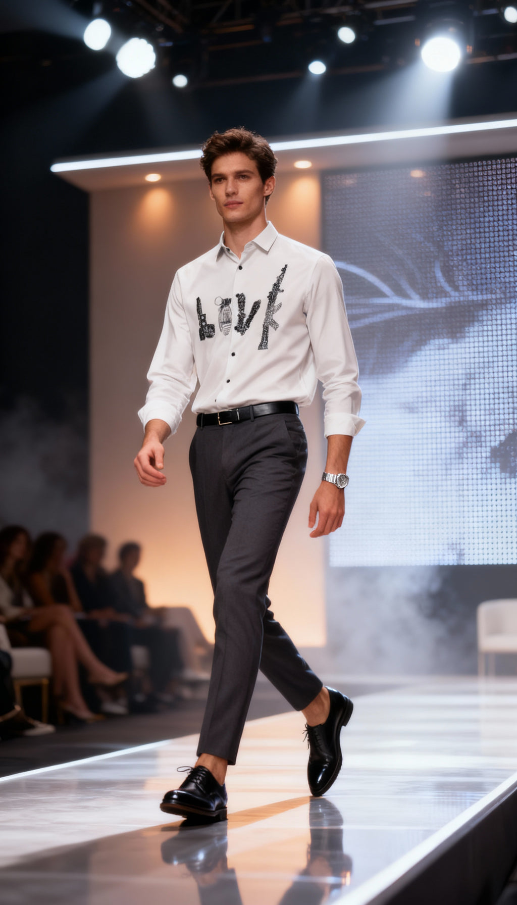 Self Design Premium Club Wear Sequin Men's Shirt