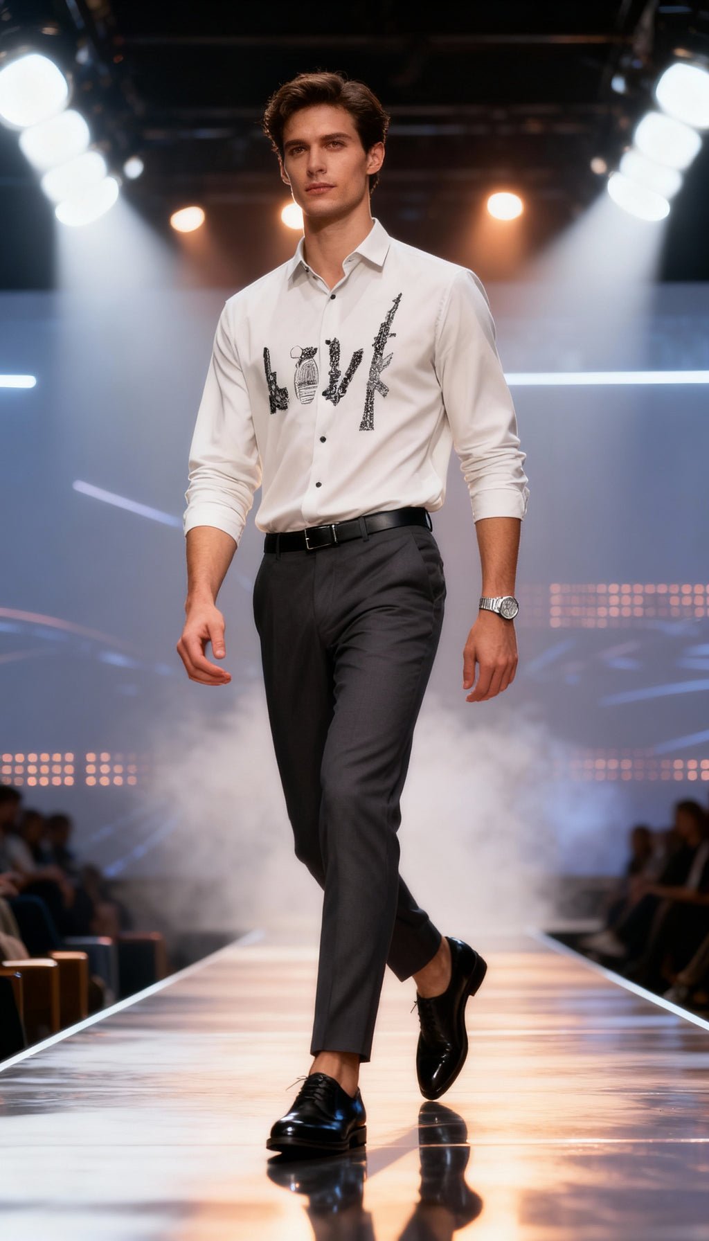 Self Design Premium Club Wear Sequin Men's Shirt