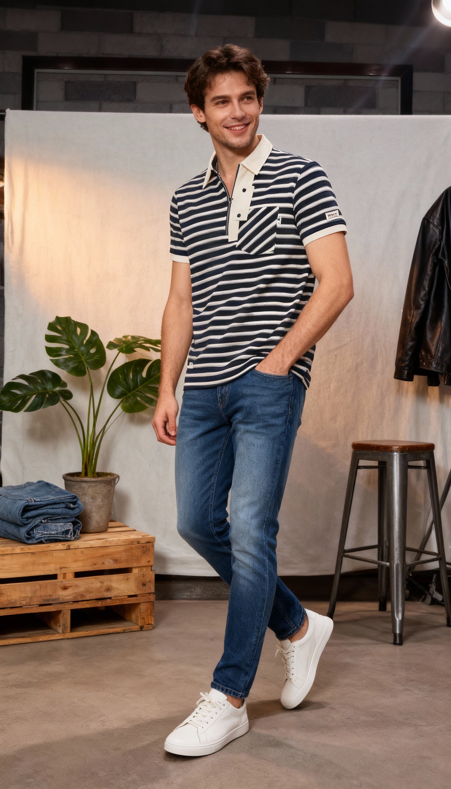 Stripe Polo Men's T-Shirt