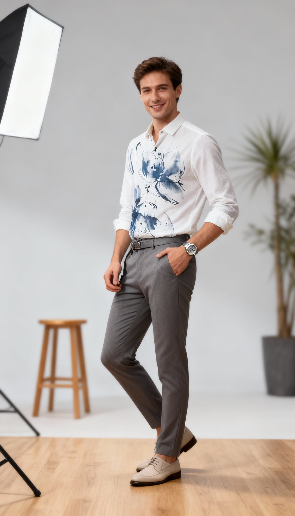 Fancy Self Printed Designer Party Wear Men's Shirt