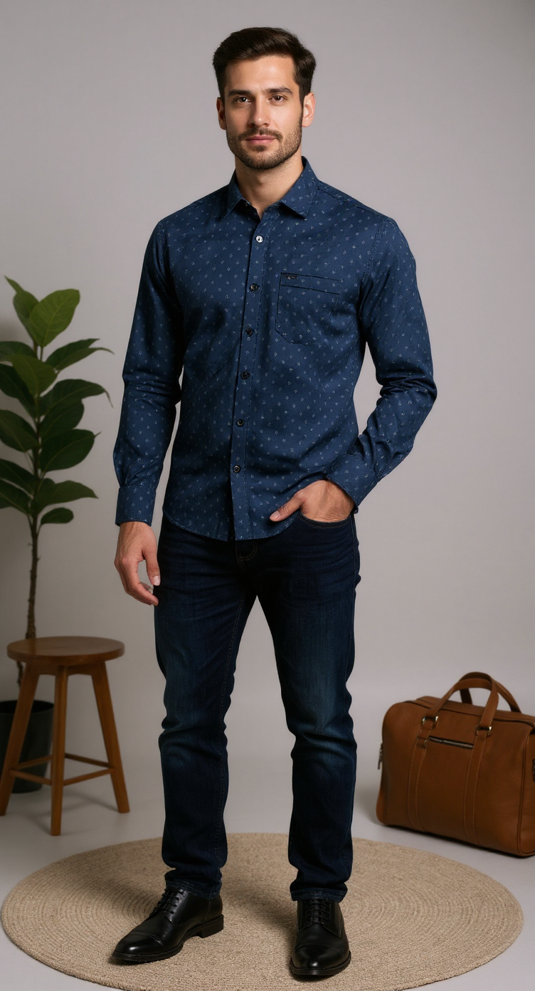 Self Printed Men's Shirt