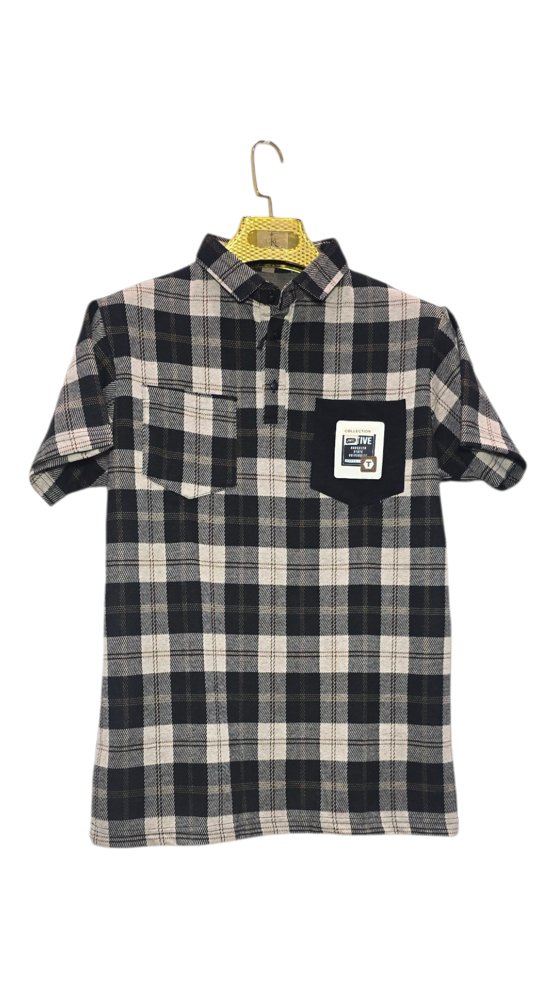 Checks Pocket Style Polo Men's T-Shirt