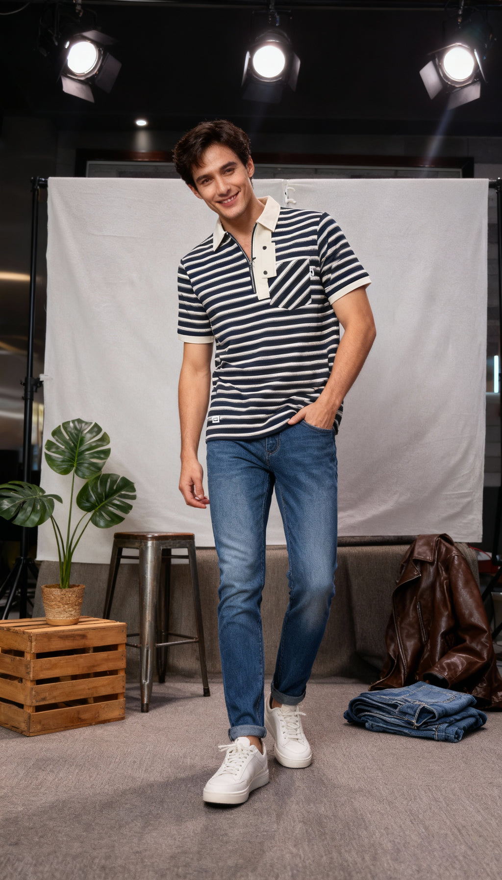 Stripe Polo Men's T-Shirt